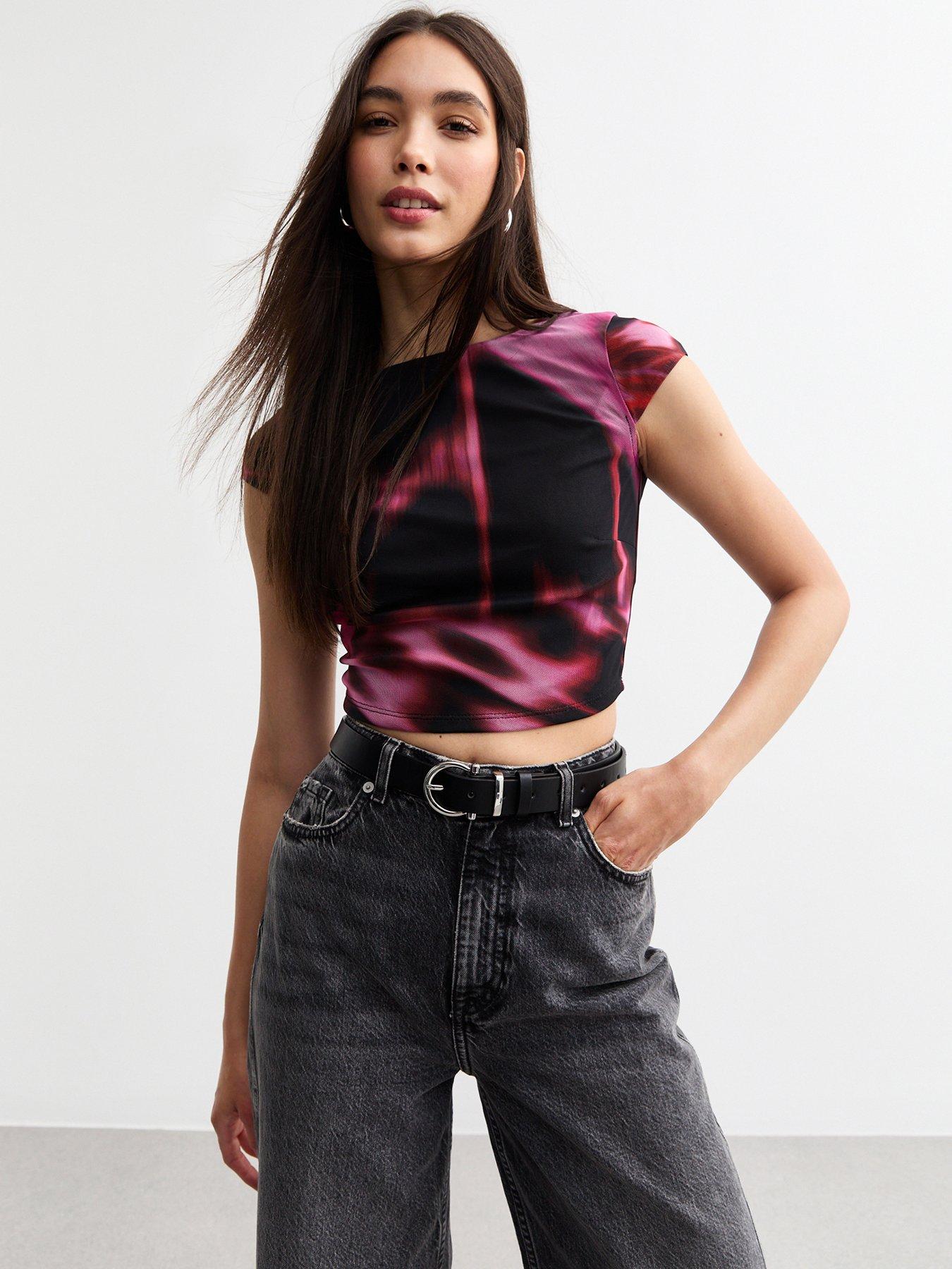 new-look-abstract-mesh-crop-top-pinkprint