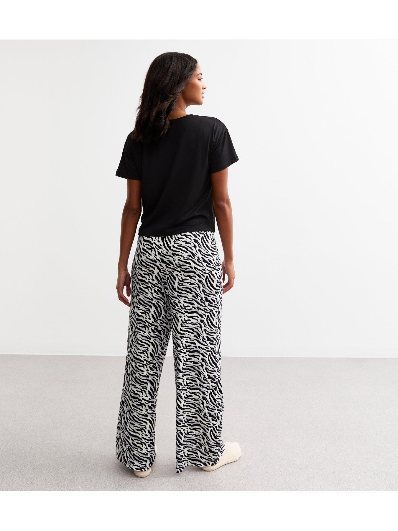 new-look-black-zebra-print-wide-long-pyjama-setstillFront