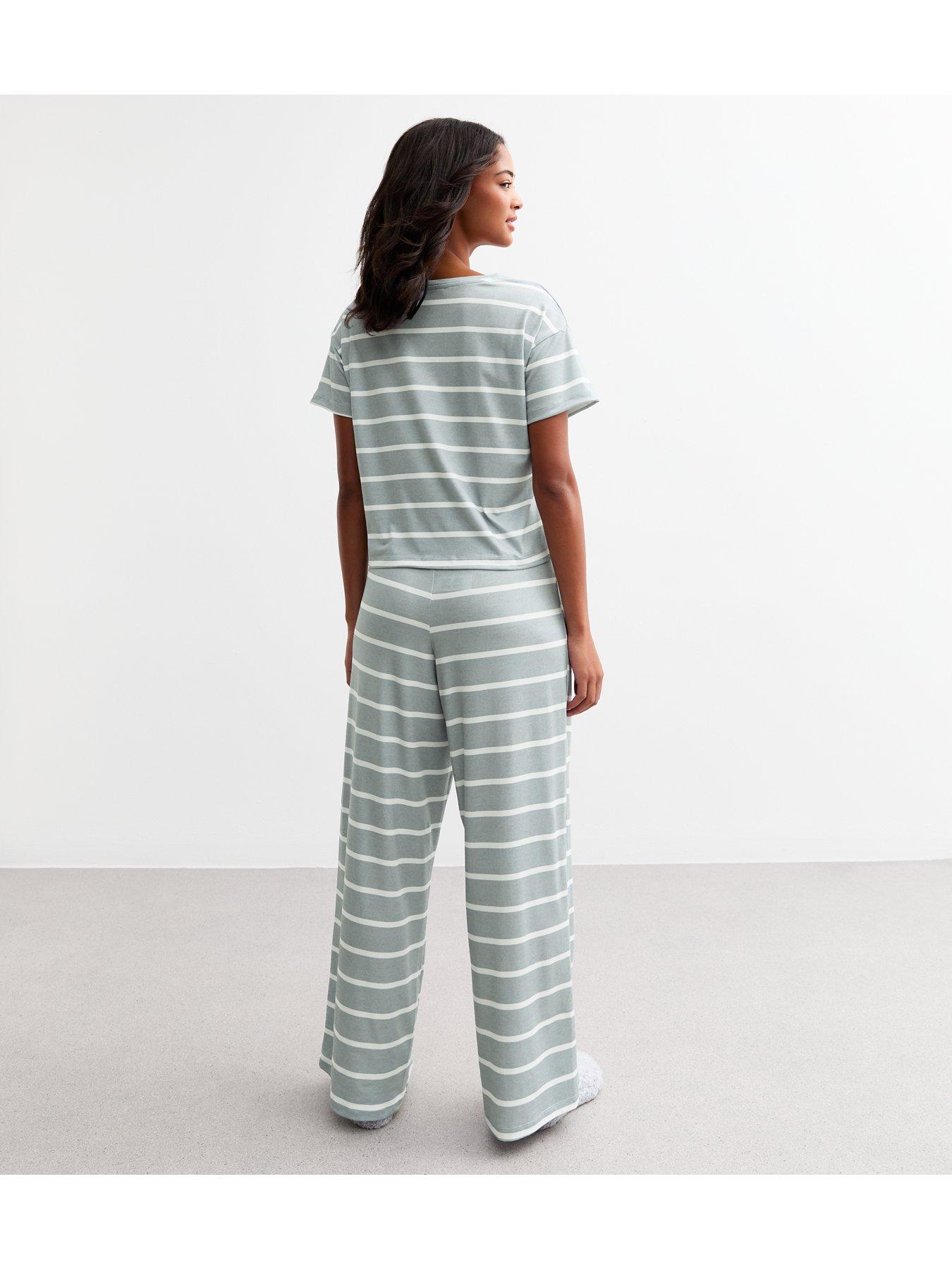 new-look-grey-striped-long-pyjama-setstillFront