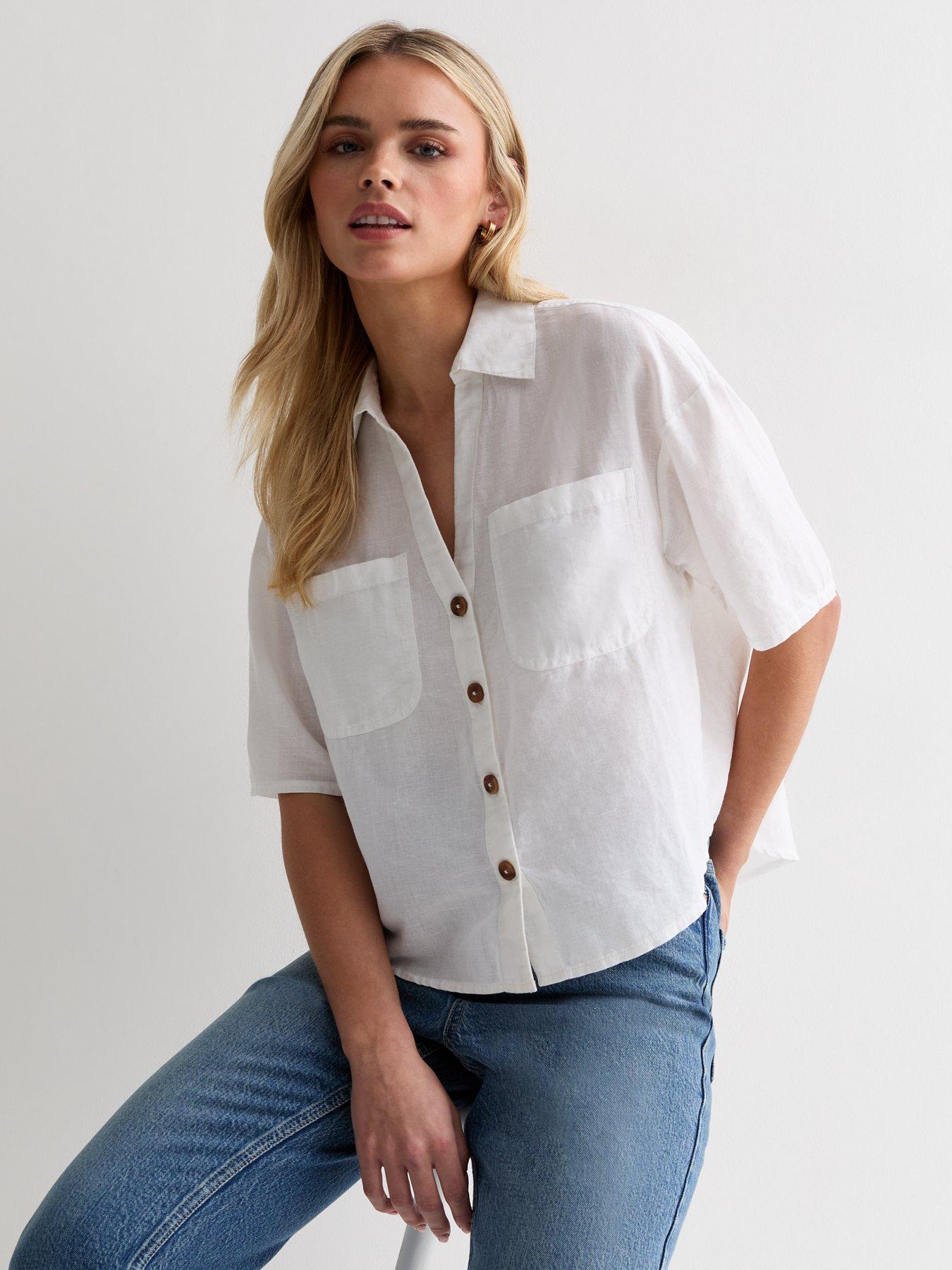 new-look-petite-linen-blend-short-sleeve-shirt-off-white