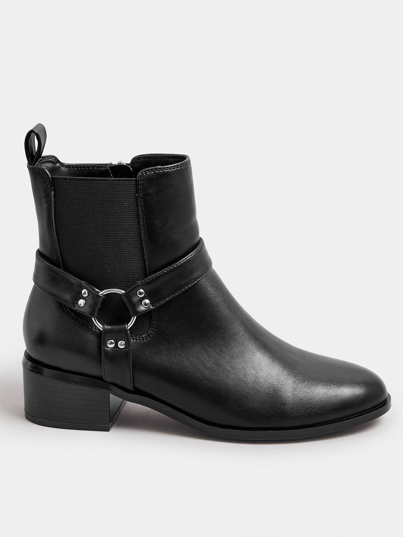 long-tall-sally-harness-biker-ankle-boot-black