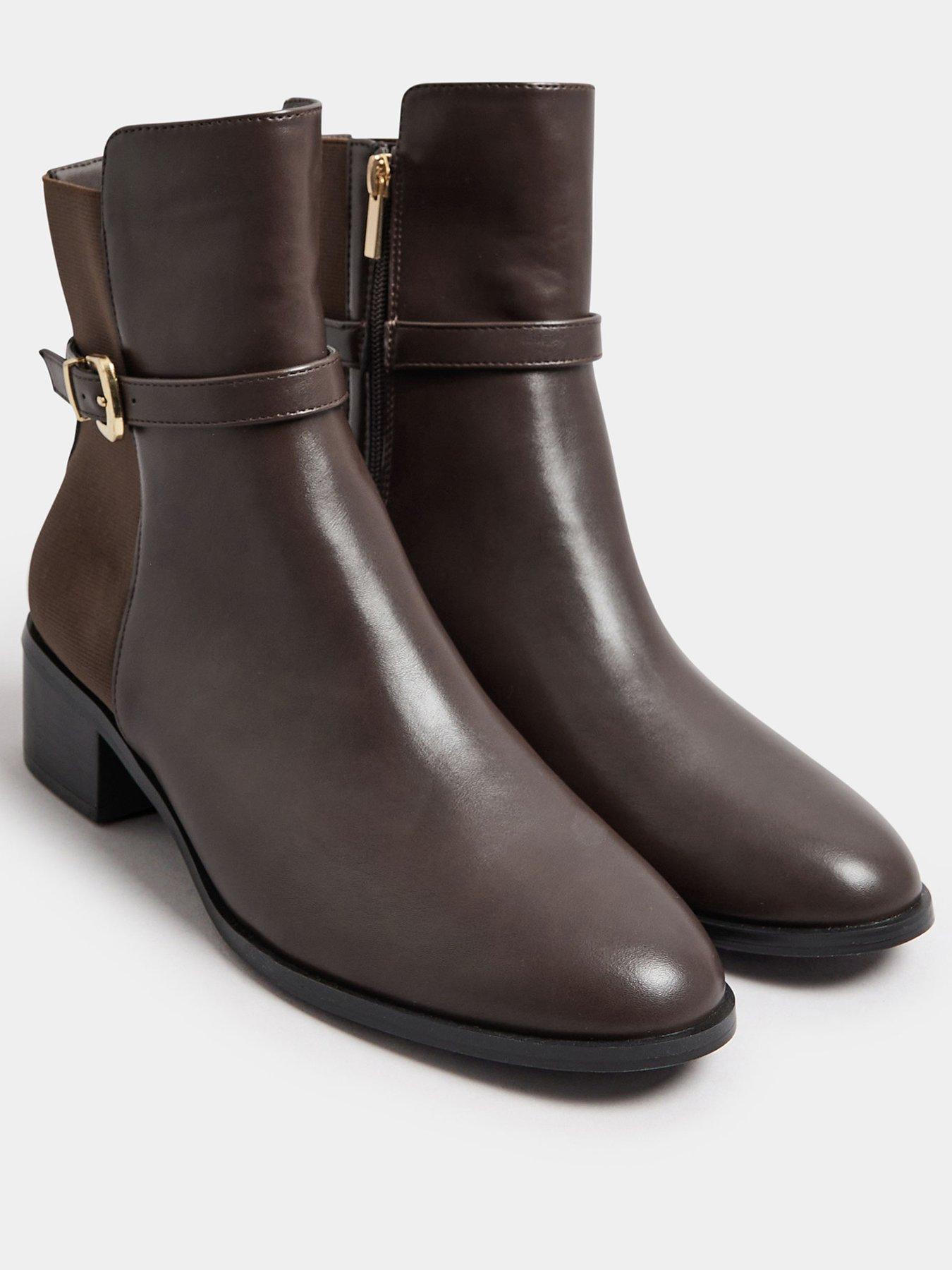 long-tall-sally-block-elastic-strap-boots-brownstillFront