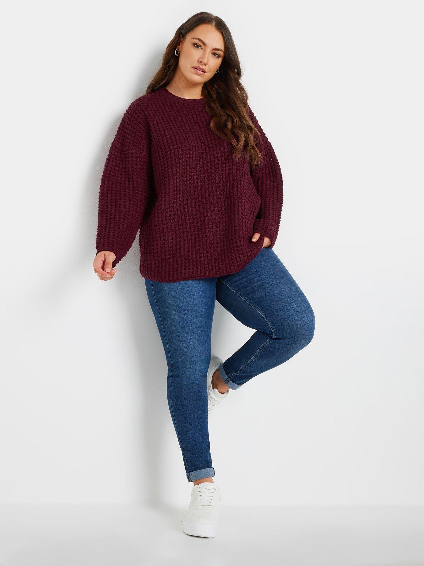 yours-curve-waffle-knit-jumper-purpleback