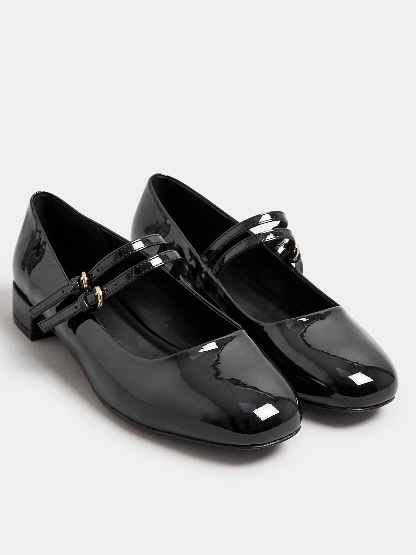 yours-extra-wide-fit-low-block-heel-mary-jane-blackstillFront