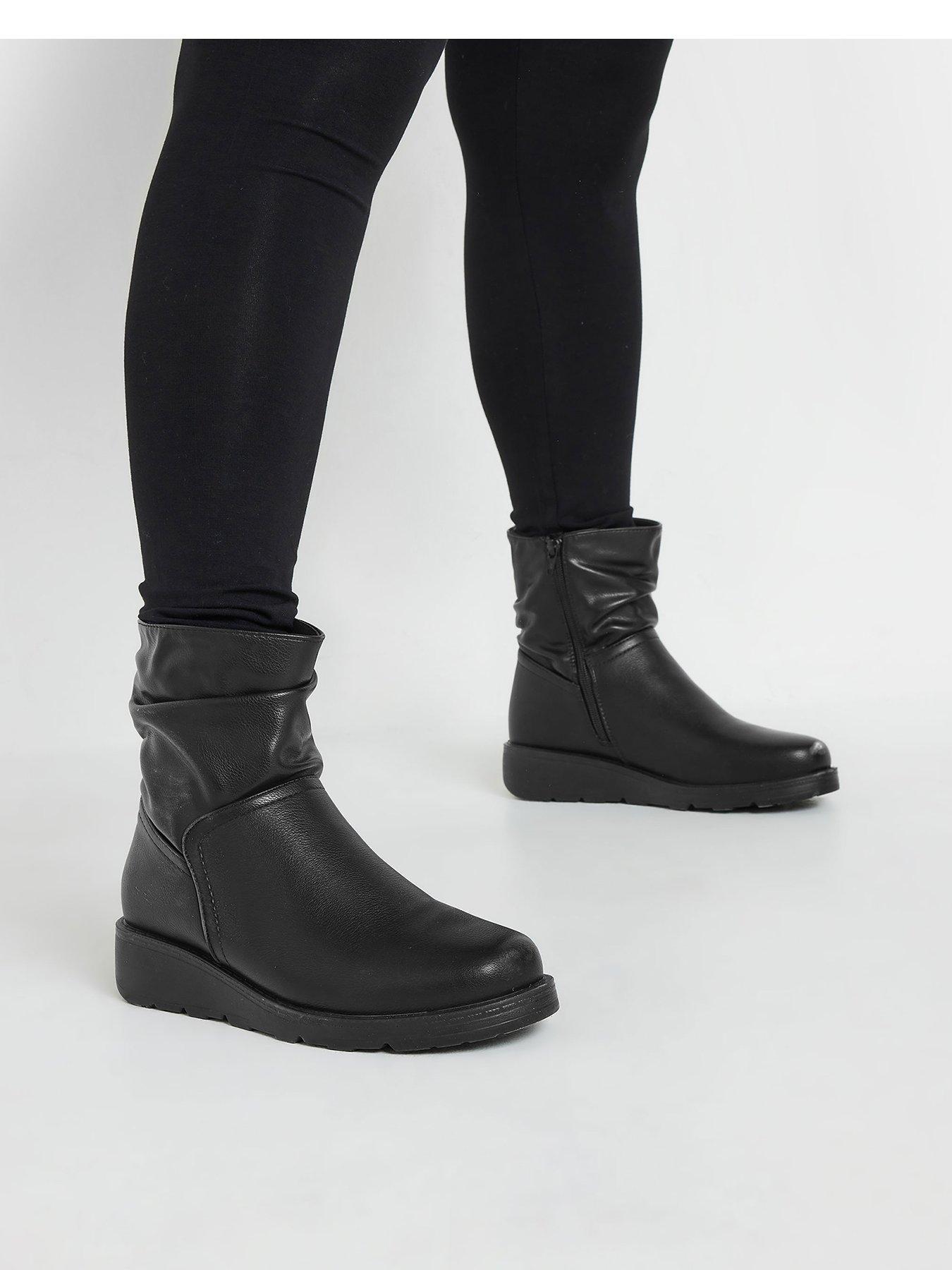 Yours Extra Wide Fit Slouch Ankle Boots Black Very Ireland