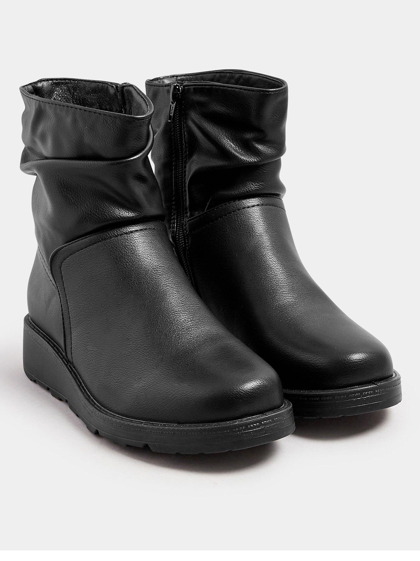 yours-extra-wide-fit-slouch-ankle-boots-blackstillFront