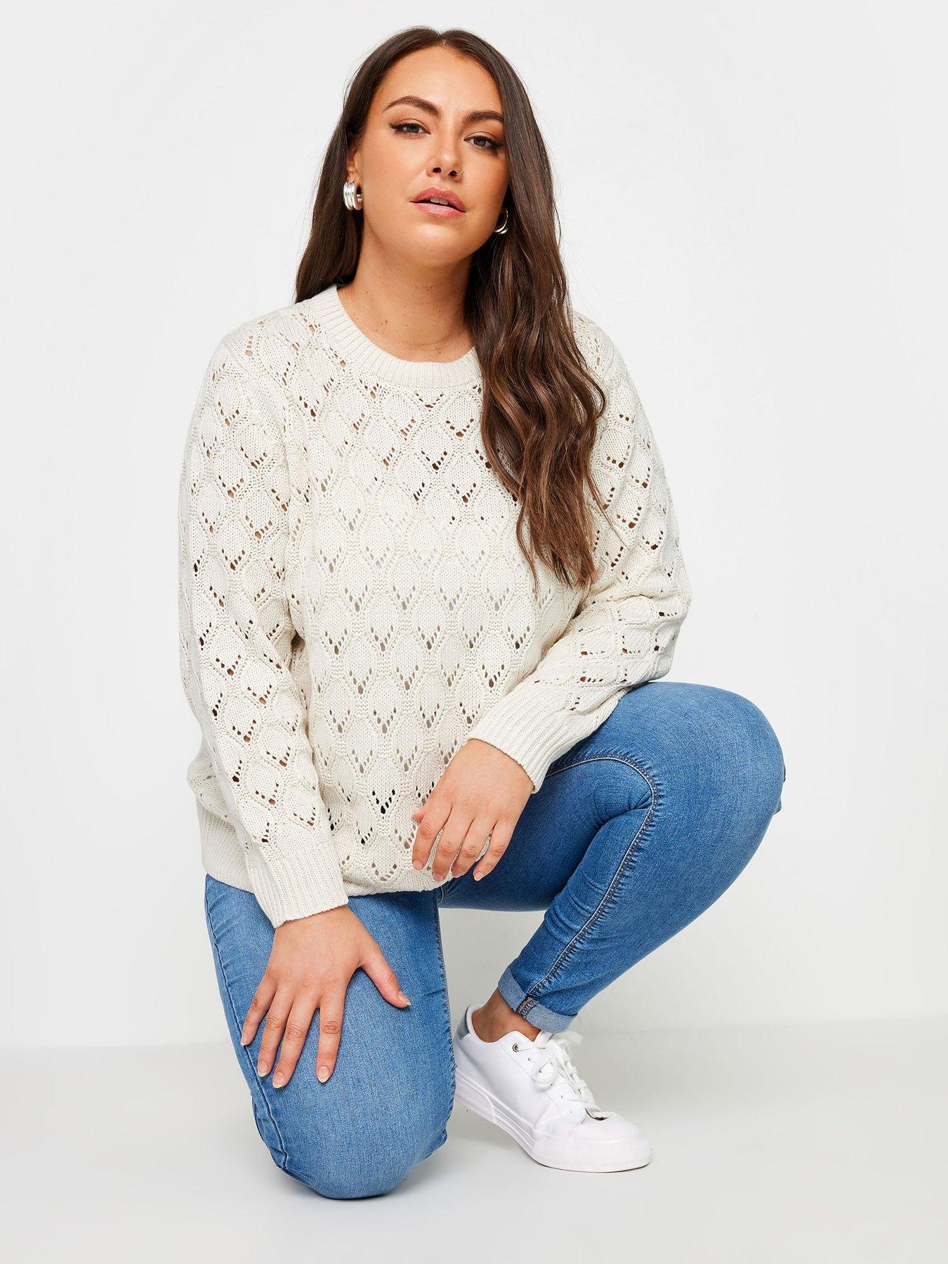 yours-curve-wave-pointelle-jumper-ivory