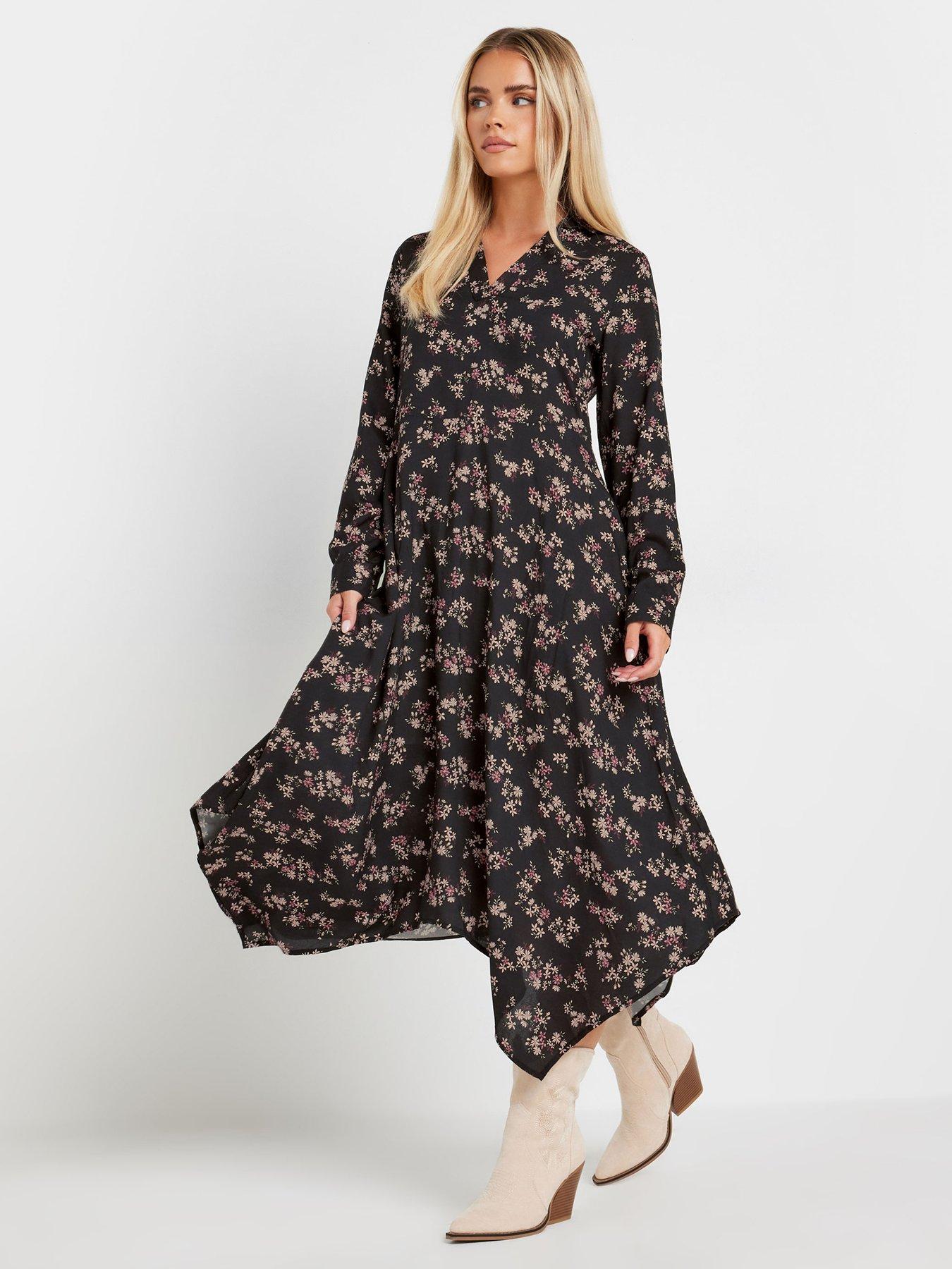 pixiegirl-petite-ditsy-hanky-hem-maxi-dress