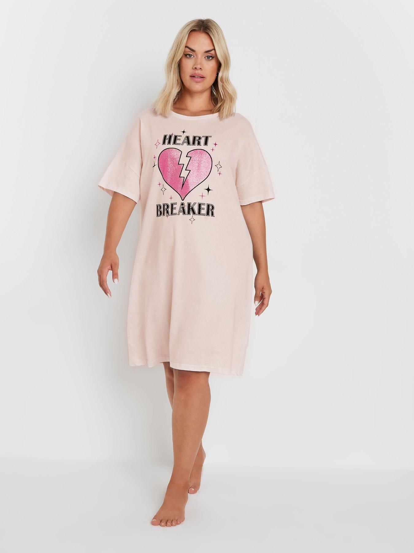 Image of Yours Curve Heart Breaker Sleeptee - Pink