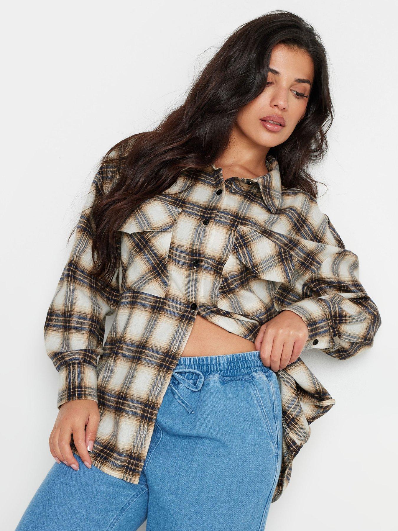 pixiegirl-petite-brushed-check-shirt-brownoutfit