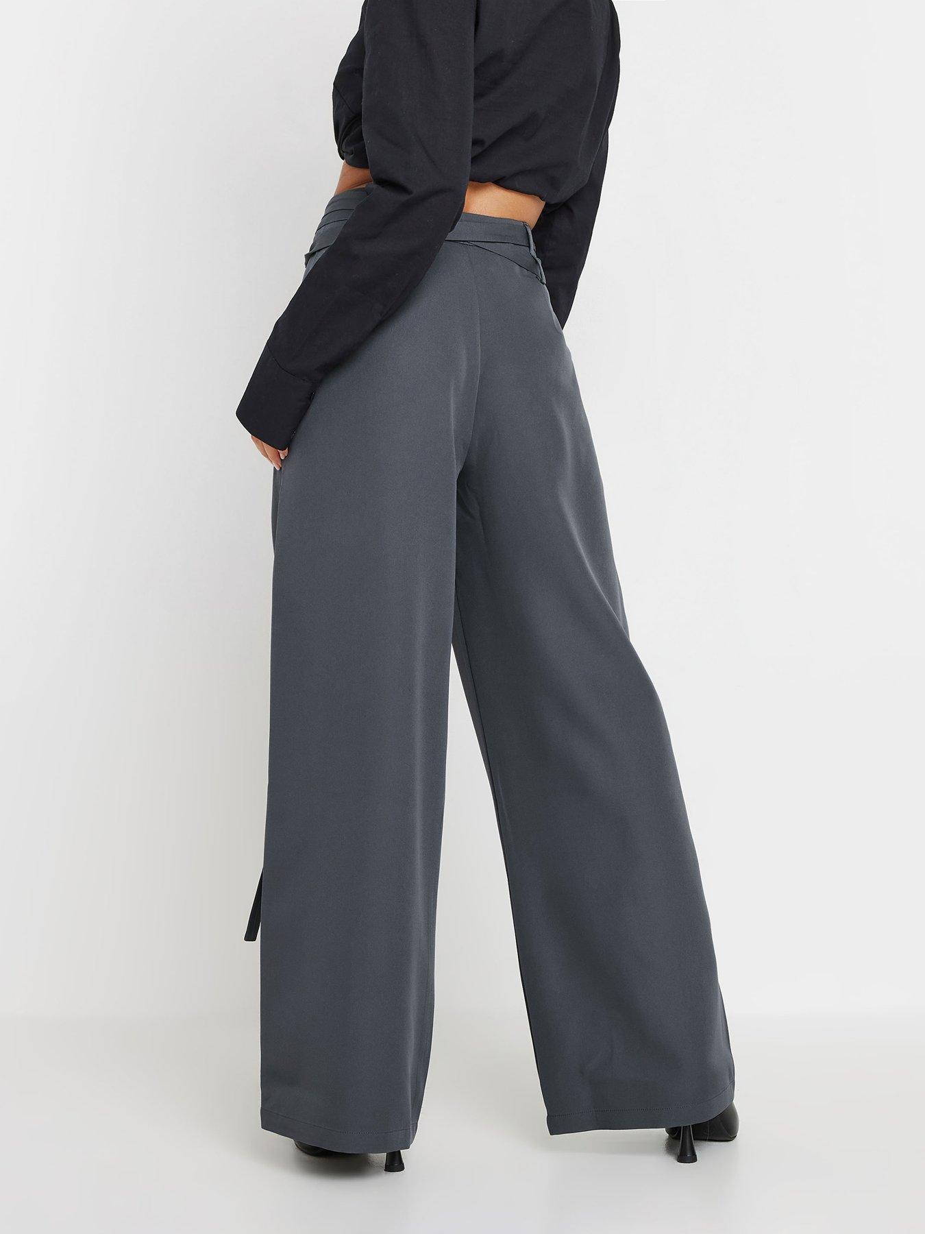 pixiegirl-petite-belted-wide-leg-trousers-greystillFront