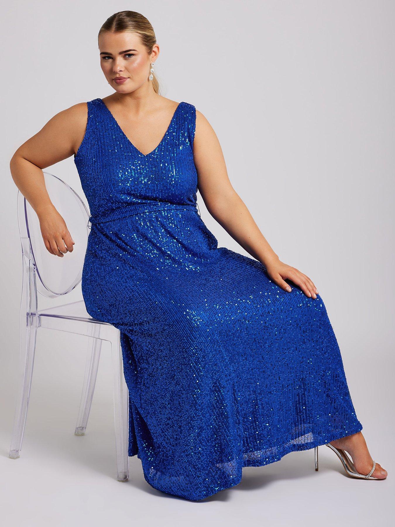 yours-curve-sequin-v-neck-maxi-dress-blueoutfit