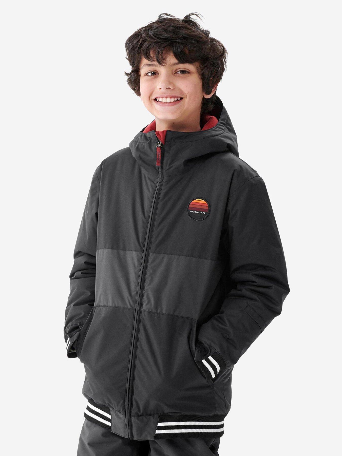 Decathlon Boys 100 Snowboard Jacket - Black/Grey