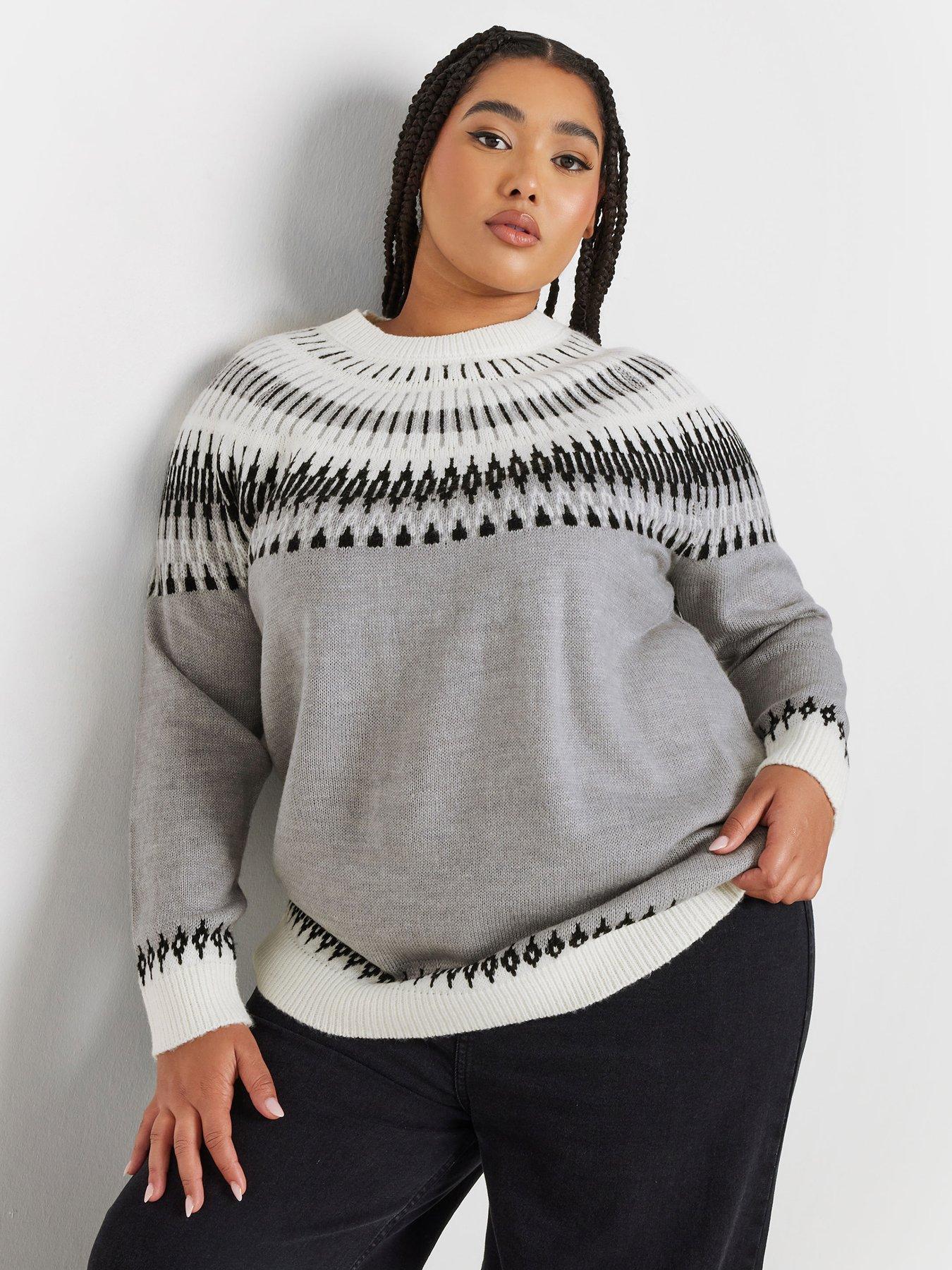 yours-curve-fairisle-jumperoutfit