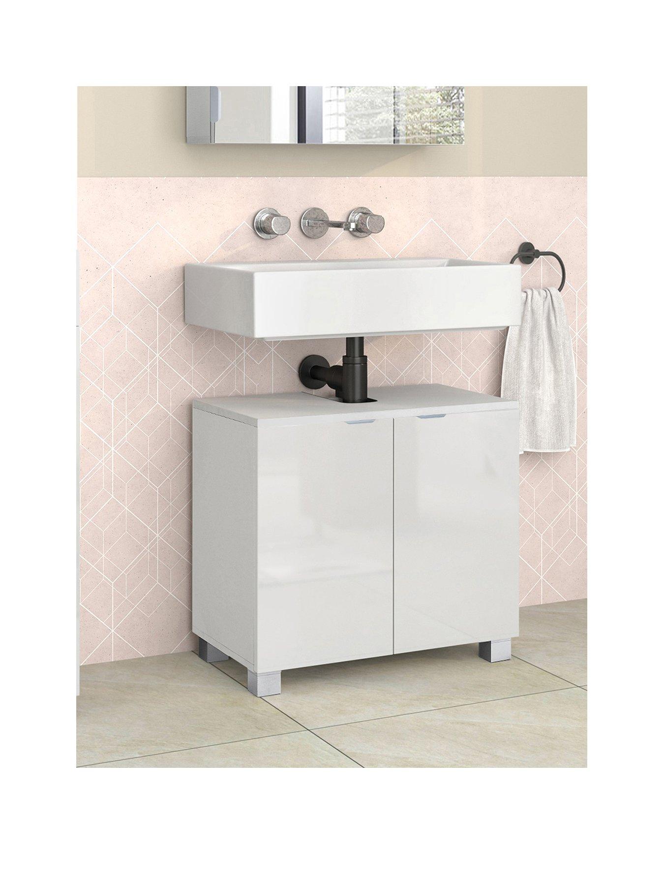 Image 1 of 4 of Dorel Home Atlas 2 Drawer Under Sink Cabinet - White Gloss