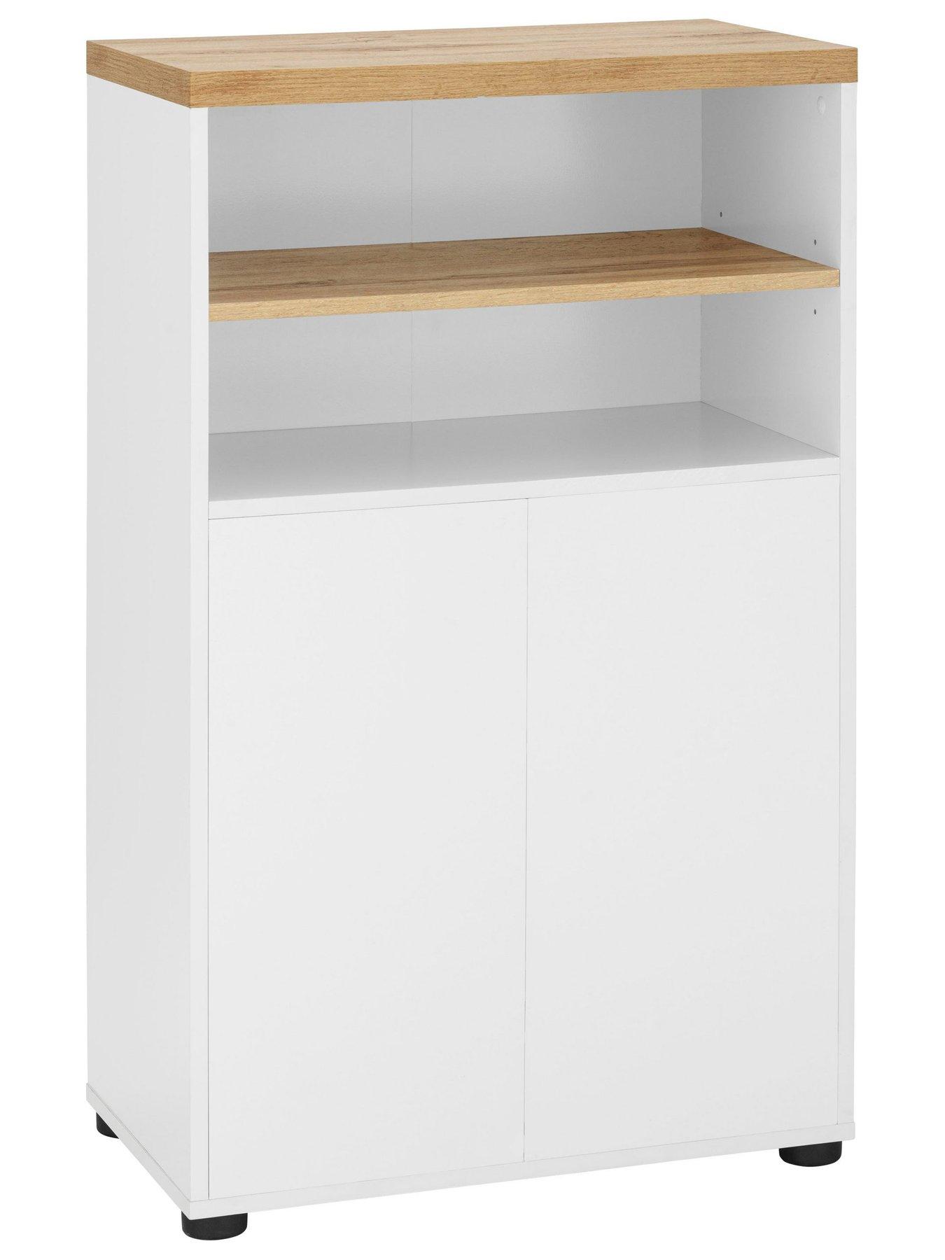 Image 2 of 5 of Dorel Home Thessa Bathroom Storage Cabinet - White/oak