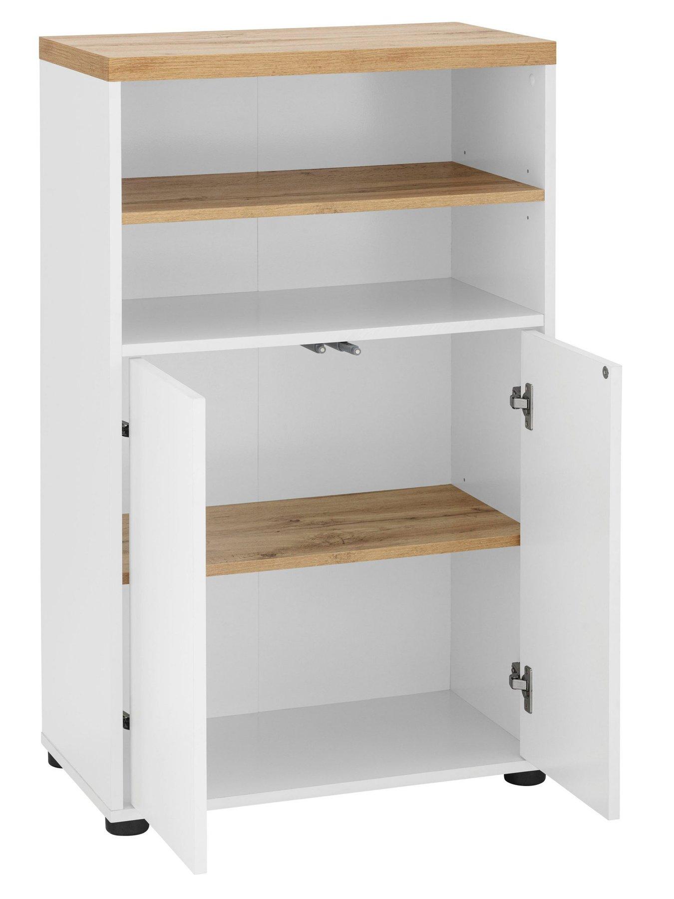 Image 4 of 5 of Dorel Home Thessa Bathroom Storage Cabinet - White/oak