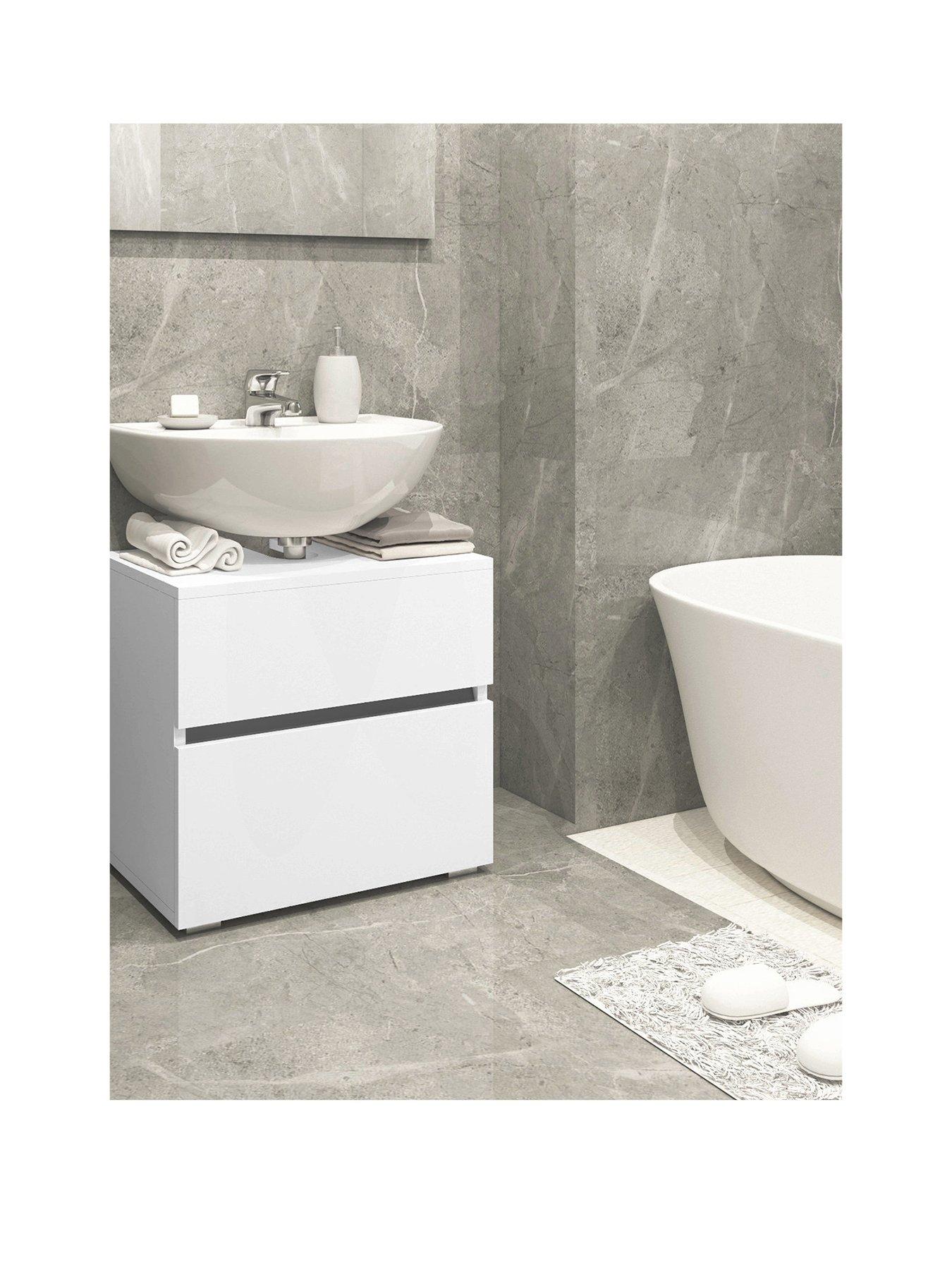 Image 1 of 7 of Dorel Home Wisla Under Sink Cabinet - White