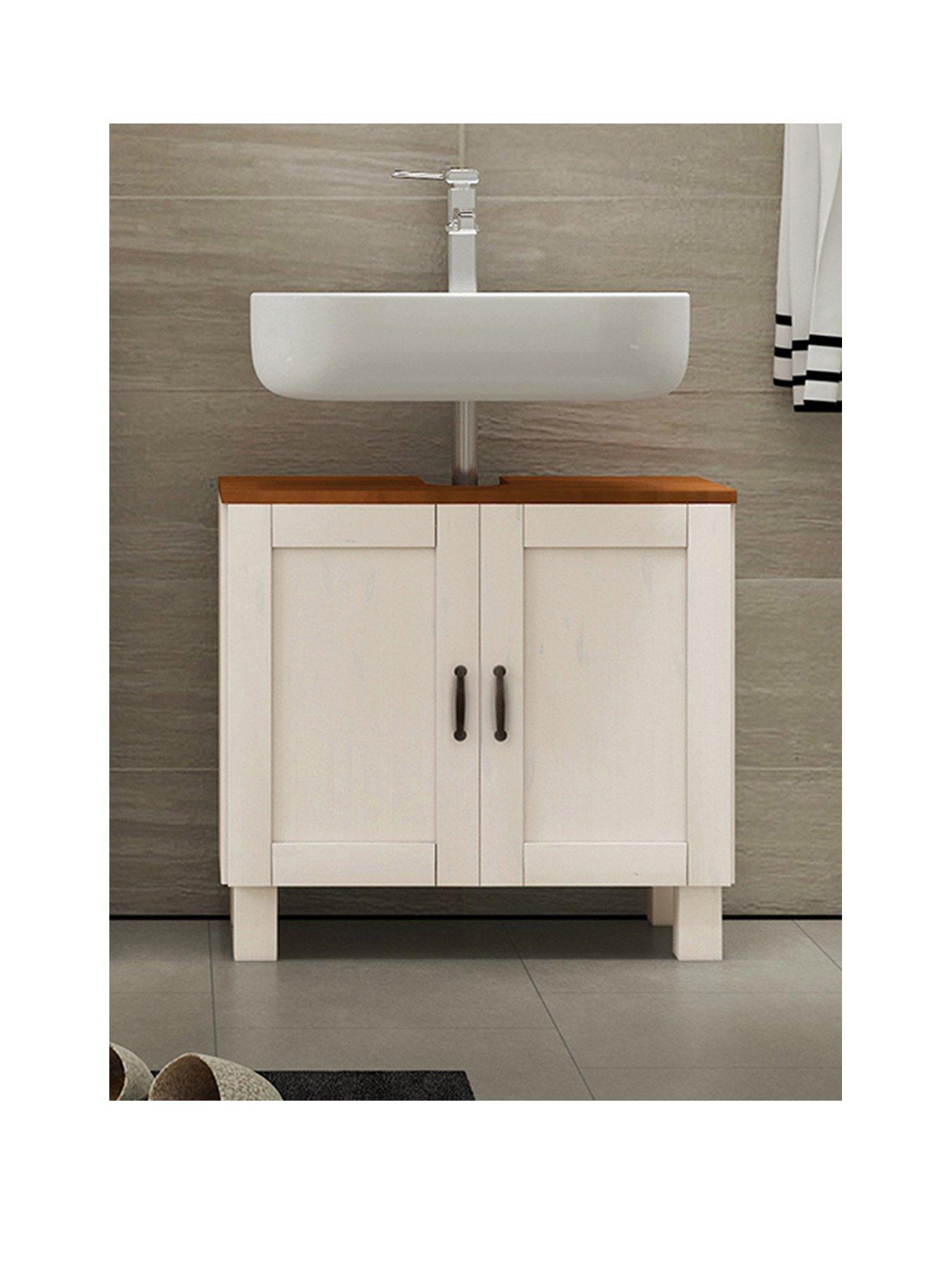 Image of Dorel Home Alby Under Sink Cabinet - White / Honey