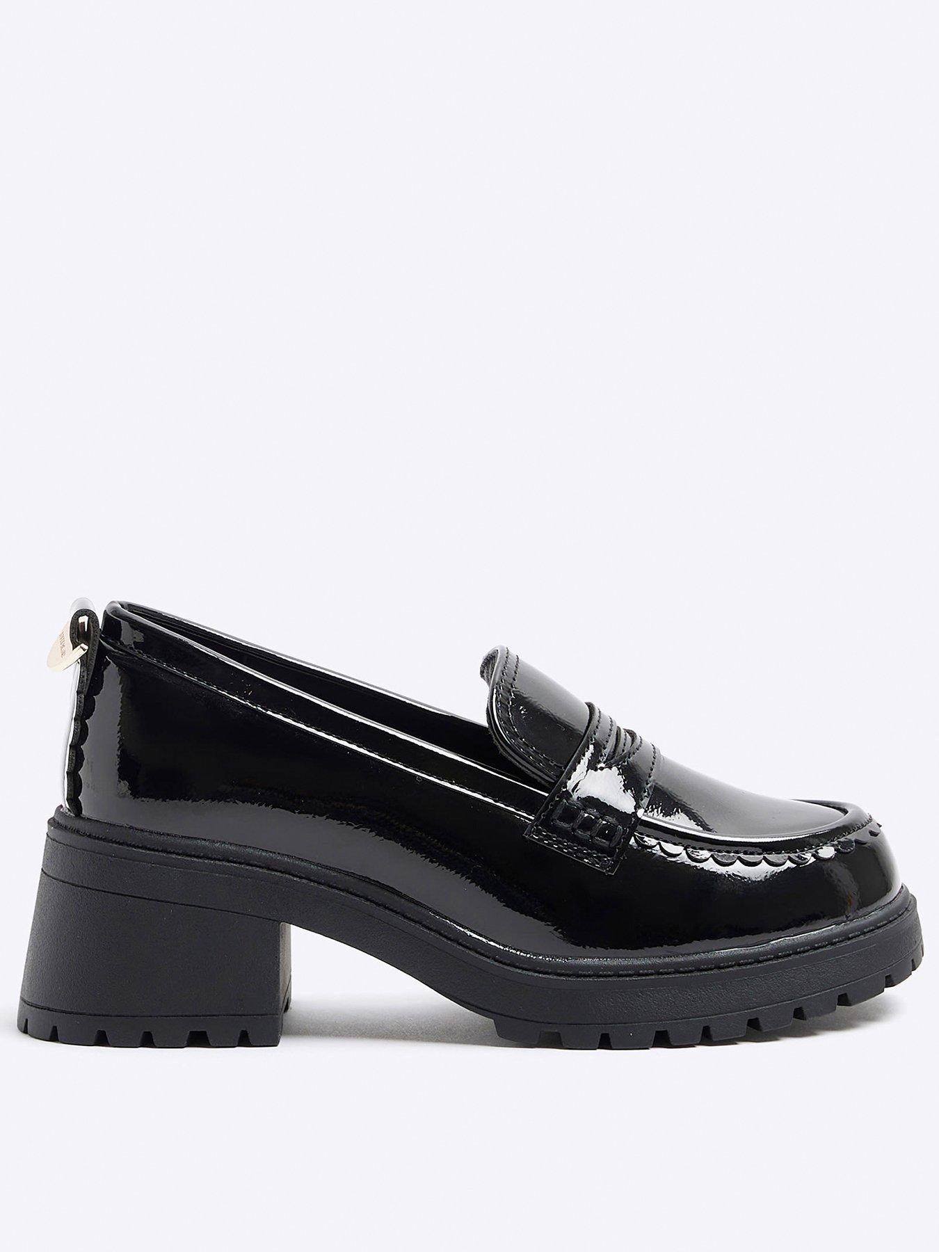 river-island-older-girl-callop-trim-heeled-loafers-black