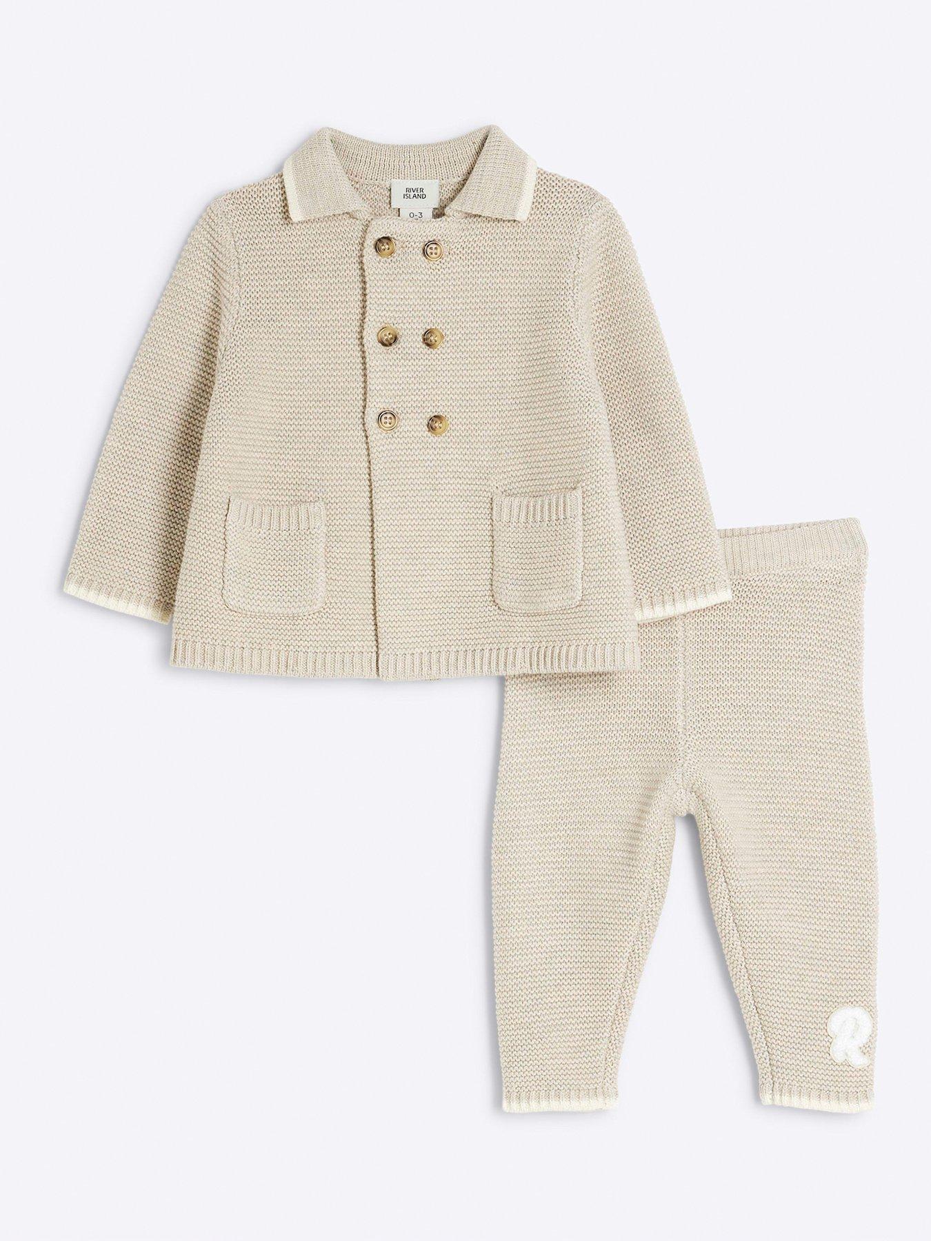 river-island-baby-unisex-knitted-button-cardigan-set-beige