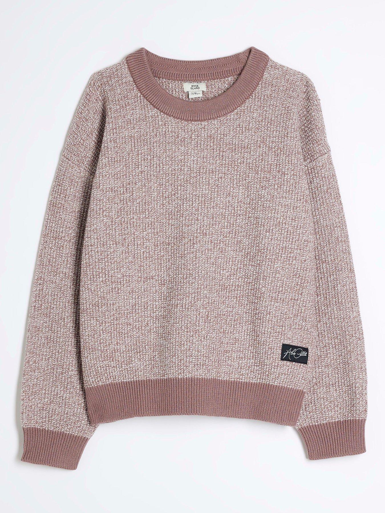 Image of River Island Older Boy Speckled Jumper - Pink