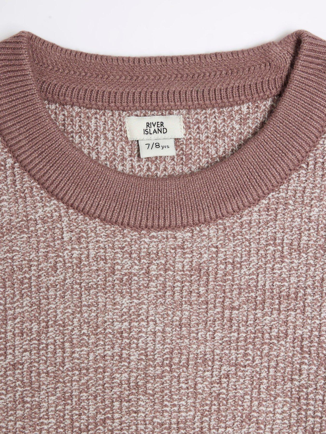 river-island-older-boy-speckled-jumper-pinkoutfit