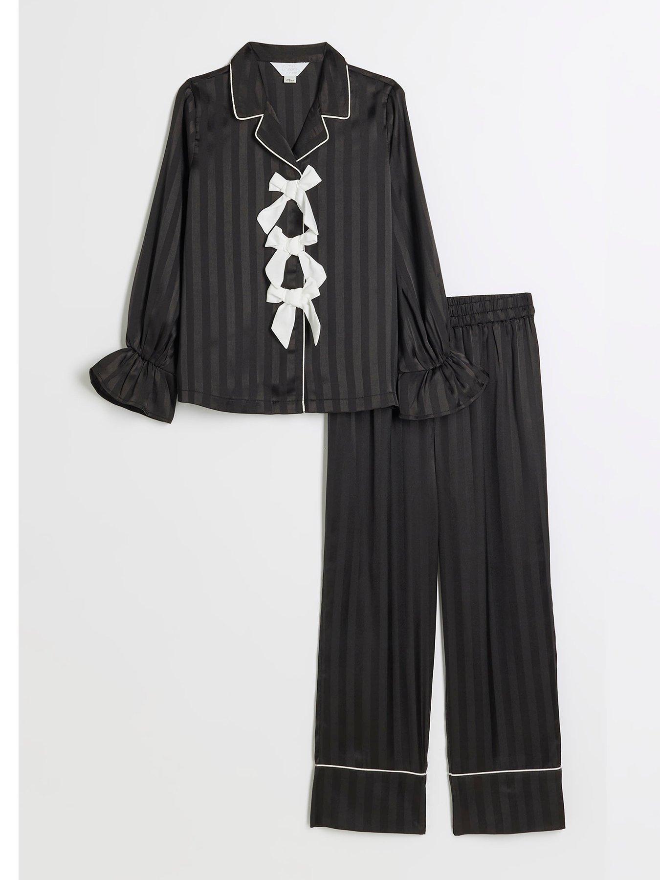 river-island-satin-bow-pyjamas-blackfront