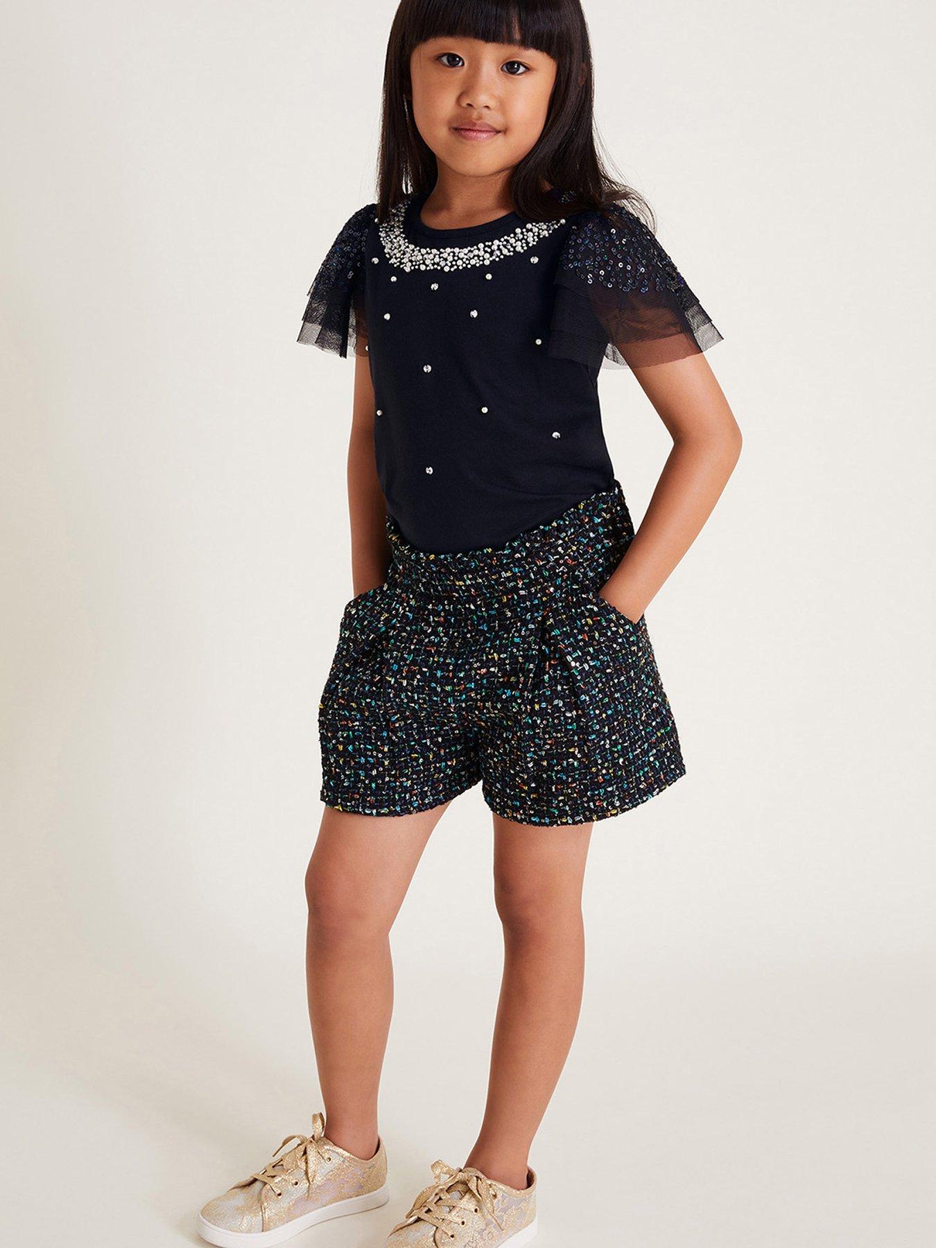 monsoon-girls-tweed-shorts-navy