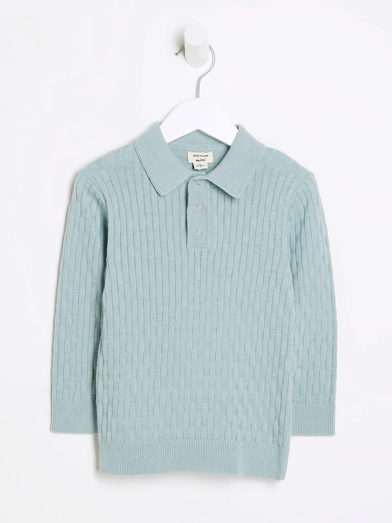 river-island-mini-boys-long-sleeve-stitch-polo-shirt-green