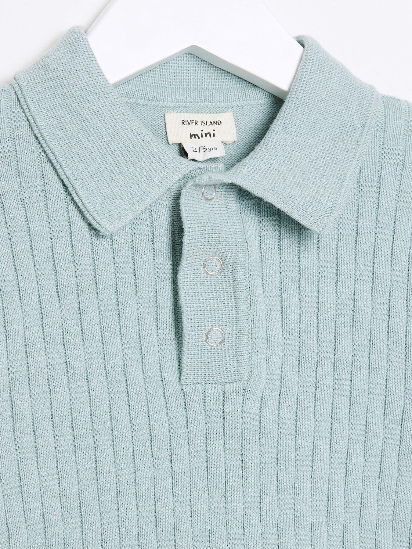 river-island-mini-boys-long-sleeve-stitch-polo-shirt-greenoutfit