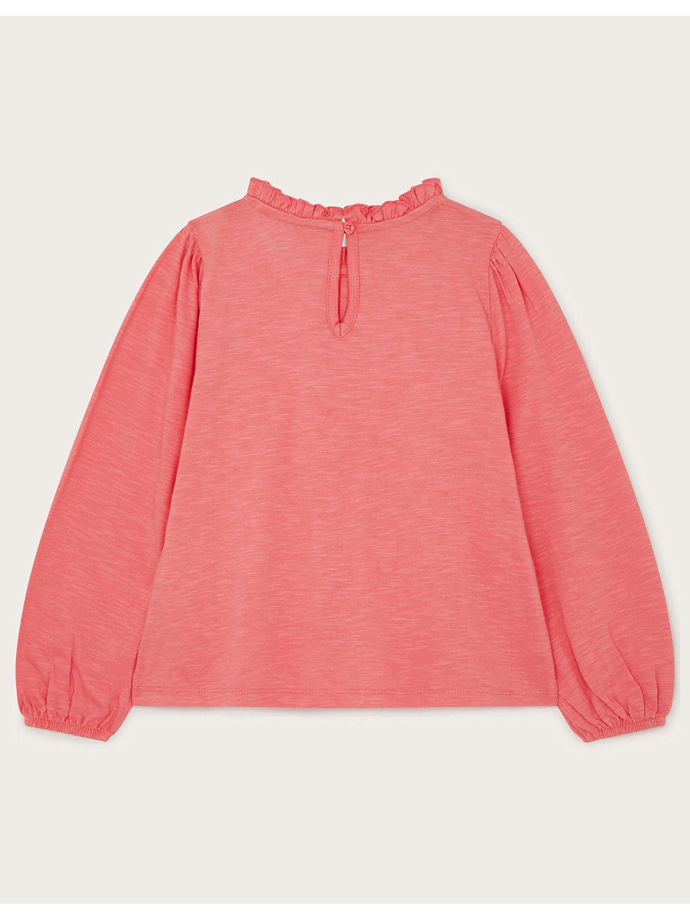 Image 2 of 3 of Monsoon Girls Plain Cotton Top - Pink