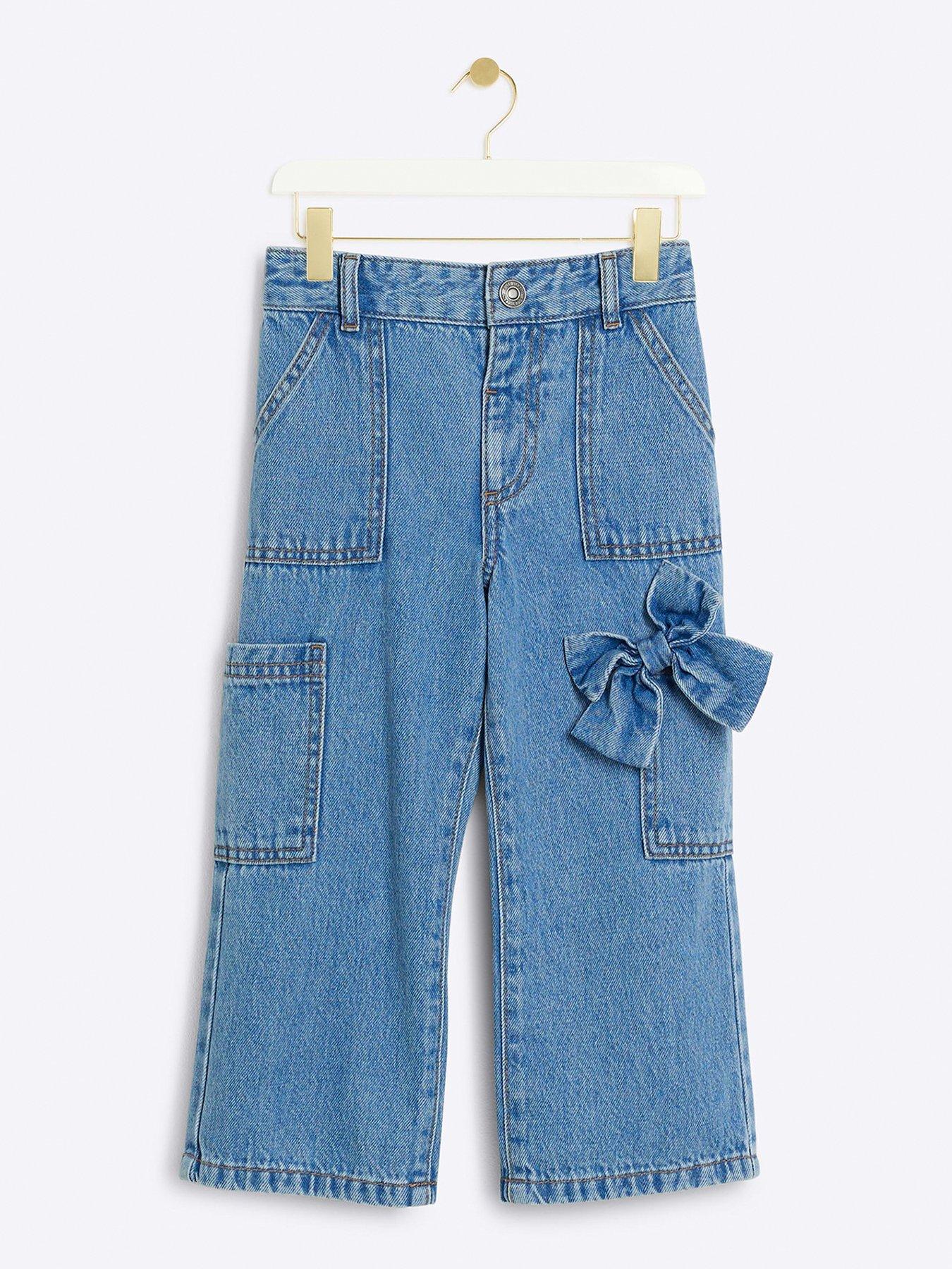 river-island-mini-mini-girl-carpenter-straight-fit-jeans-bluefront