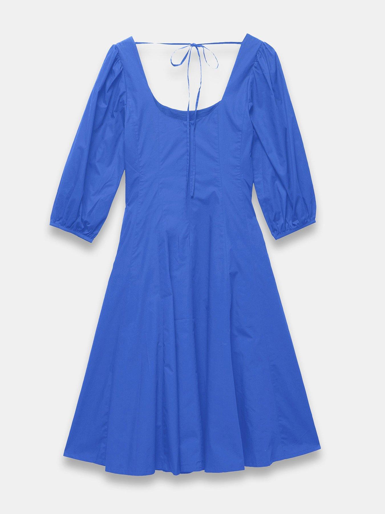 mint-velvet-blue-cotton-puff-sleeve-midi-dressstillFront