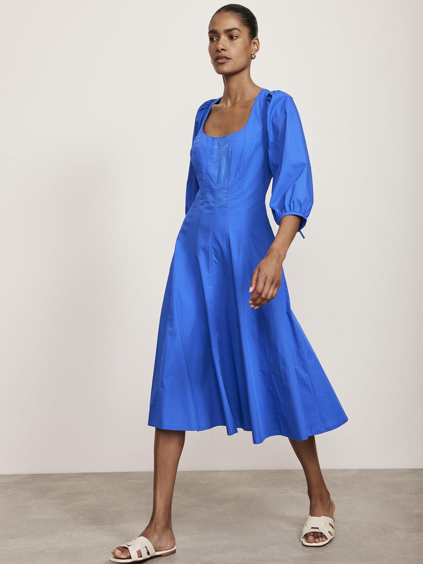 mint-velvet-blue-cotton-puff-sleeve-midi-dressback