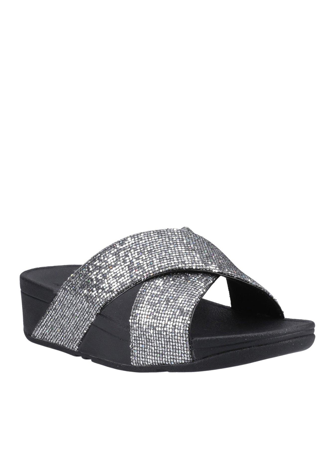 fitflop-lulu-glitterball-cross-silverstillFront