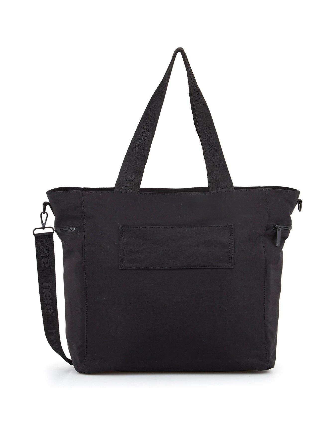 nere-bondi-nylon-large-tote-bag-blackstillFront