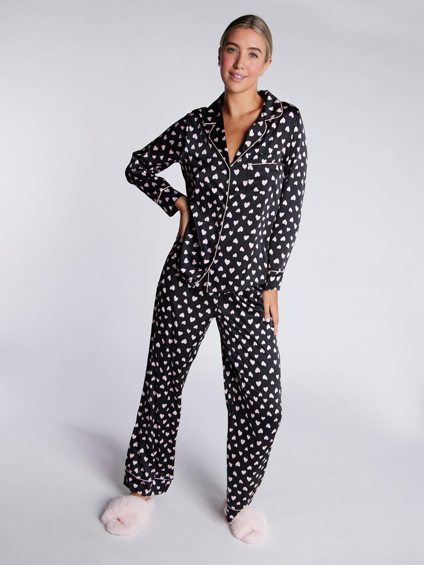 boux-avenue-boux-avenue-luxe-satin-heart-long-sleeve-revere-pj-set-black-mix