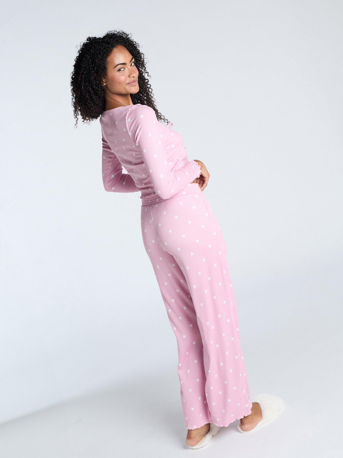 boux-avenue-boux-avenue-rib-heart-ruched-long-sleeve-pj-top-amp-pant-set-dusky-pinkstillFront