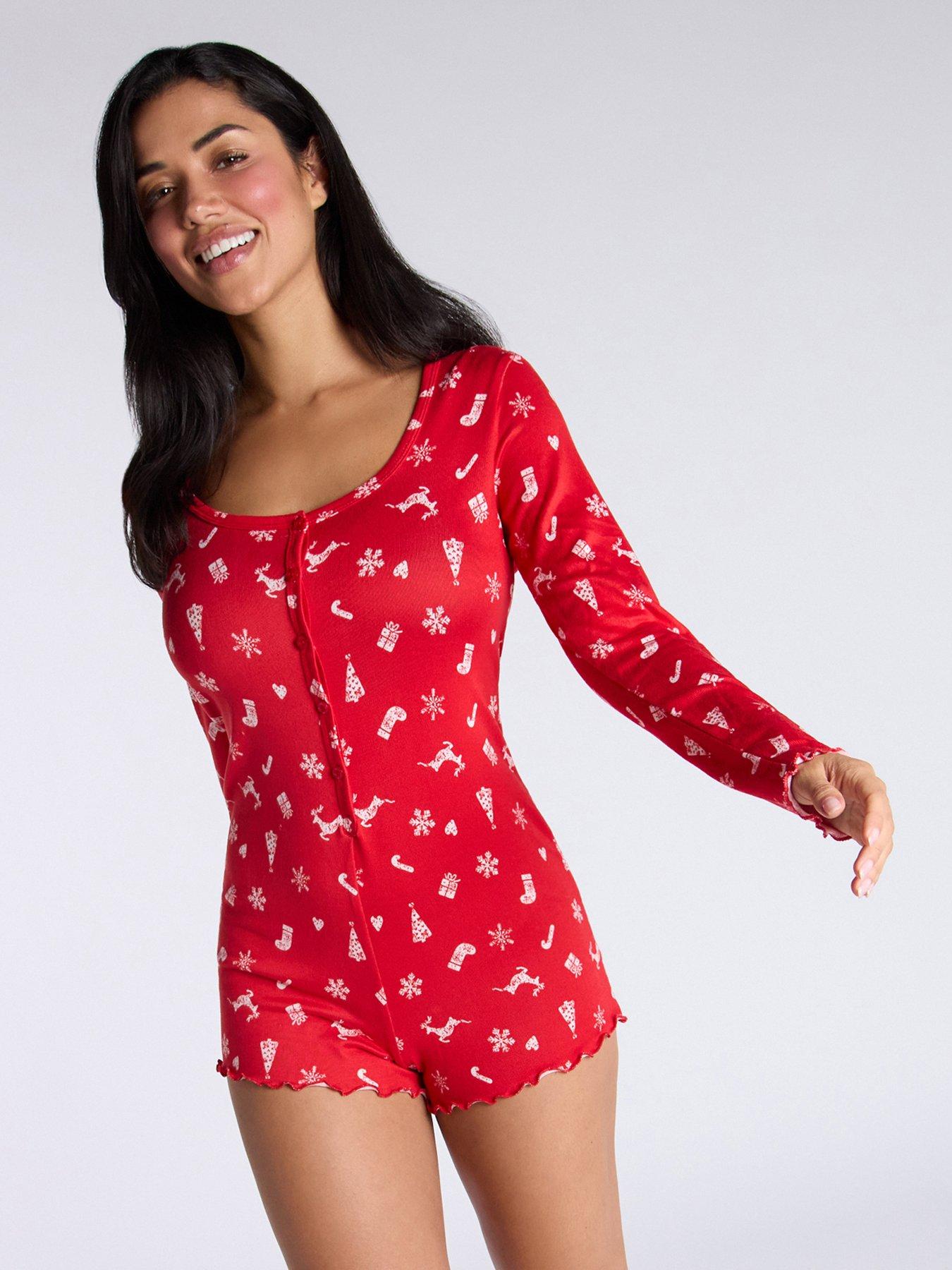 boux-avenue-boux-avenue-soft-touch-xmas-pj-playsuit-red