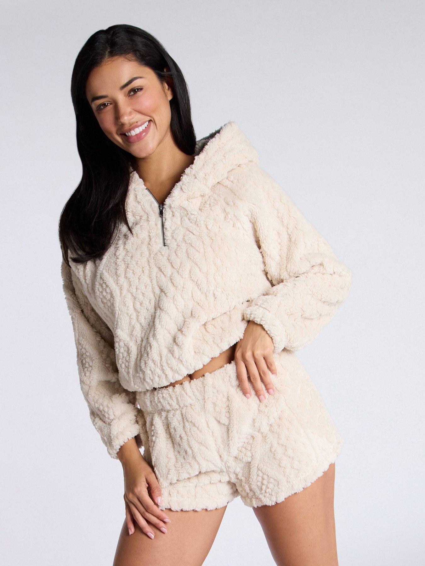 boux-avenue-boux-avenue-cable-hoodie-amp-short-pj-set-oatmeal