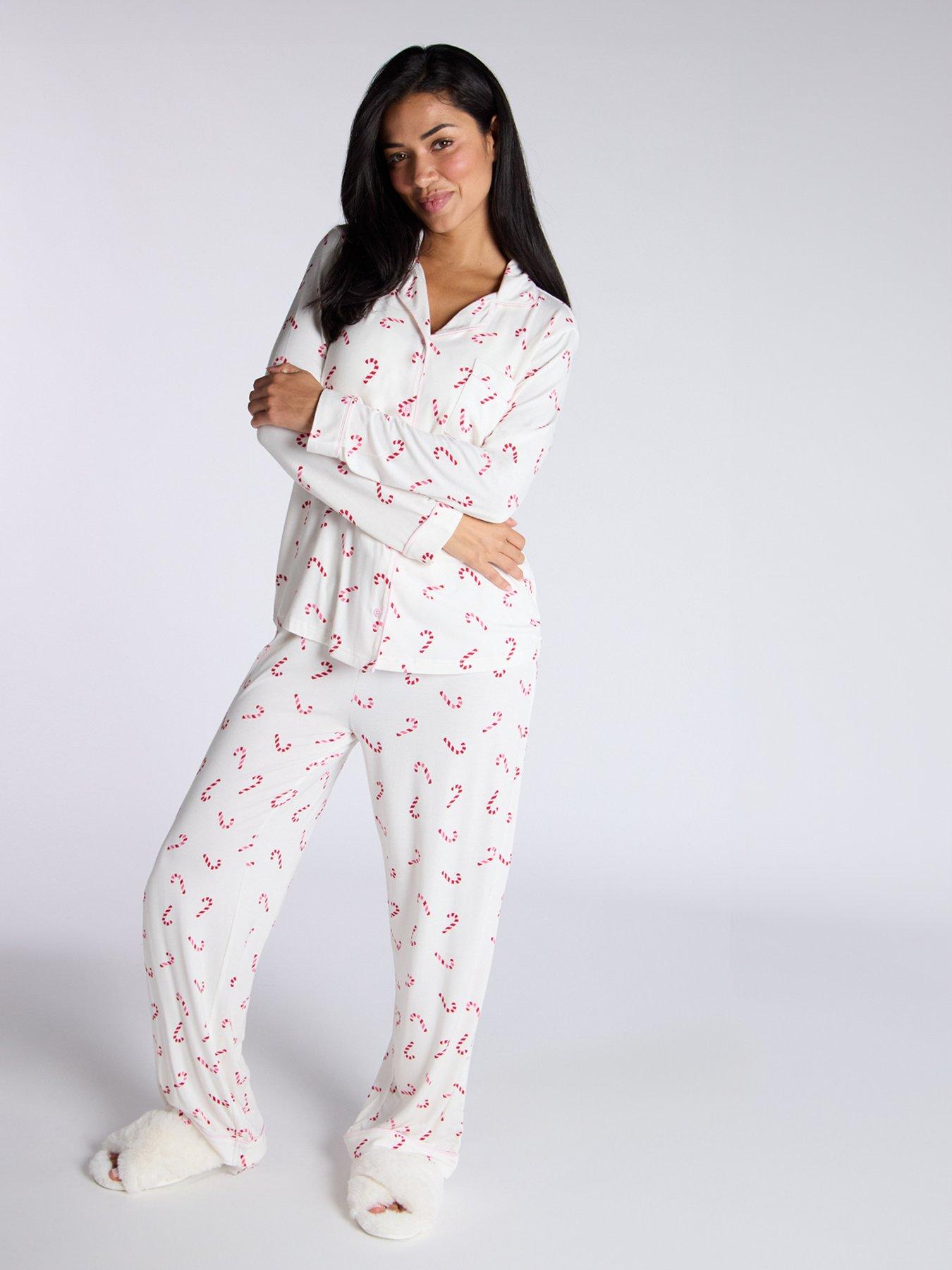 boux-avenue-boux-avenue-modal-candy-cane-revere-amp-pant-pj-set-ivory-mix