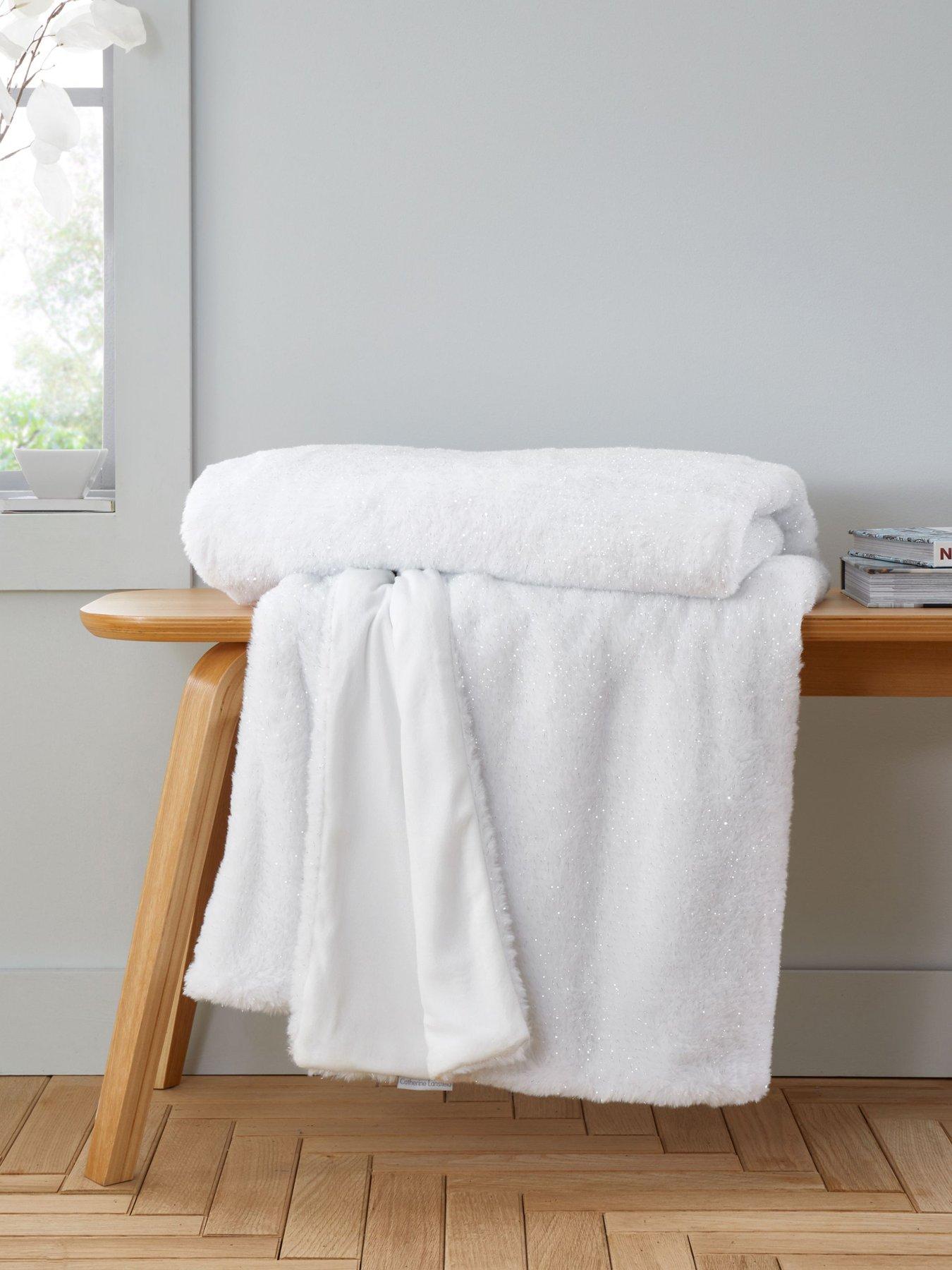 undefined Glamour Faux Fur Throw - White