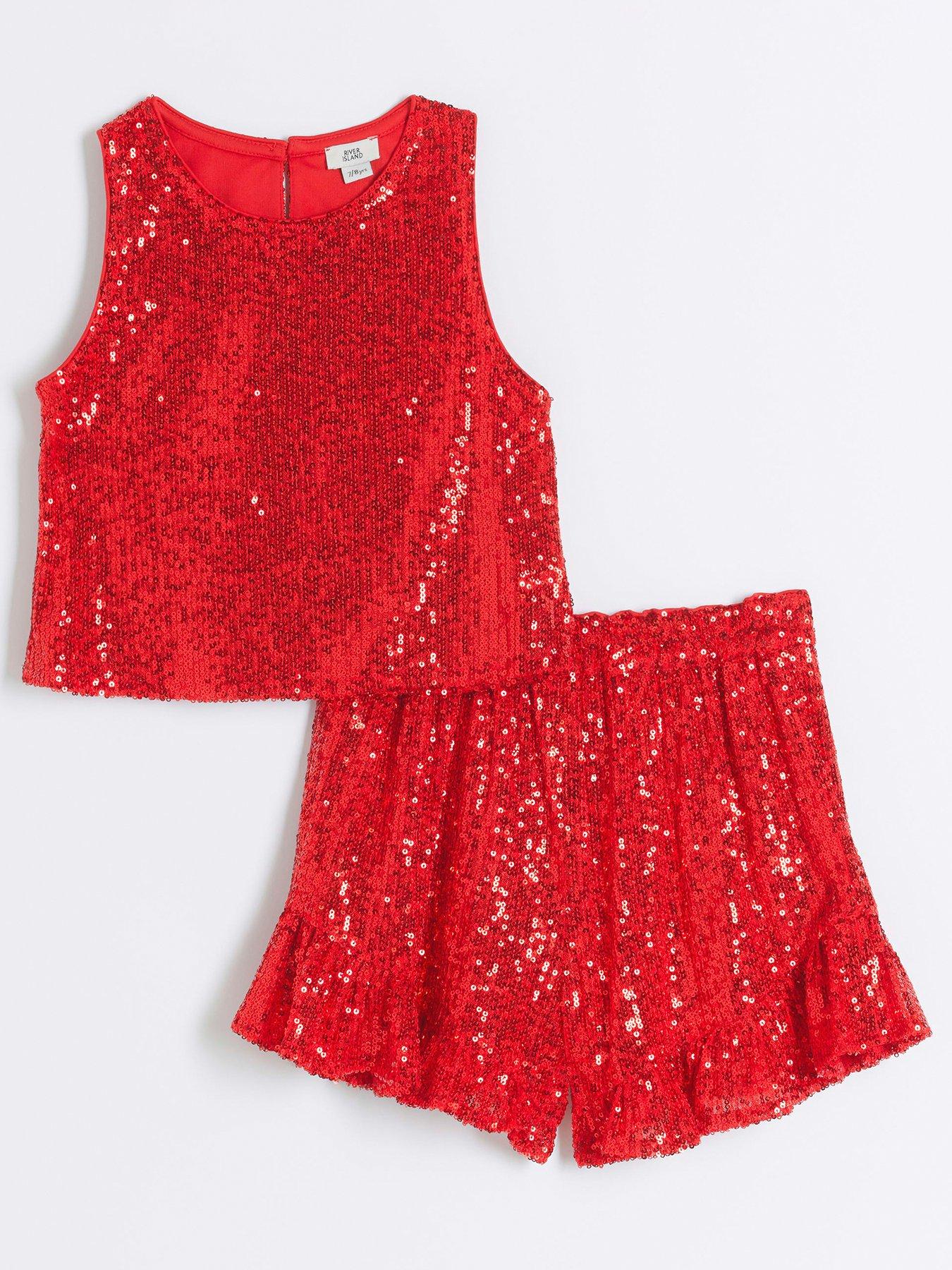 river-island-older-girl-sequin-vest-and-shorts-party-set-red