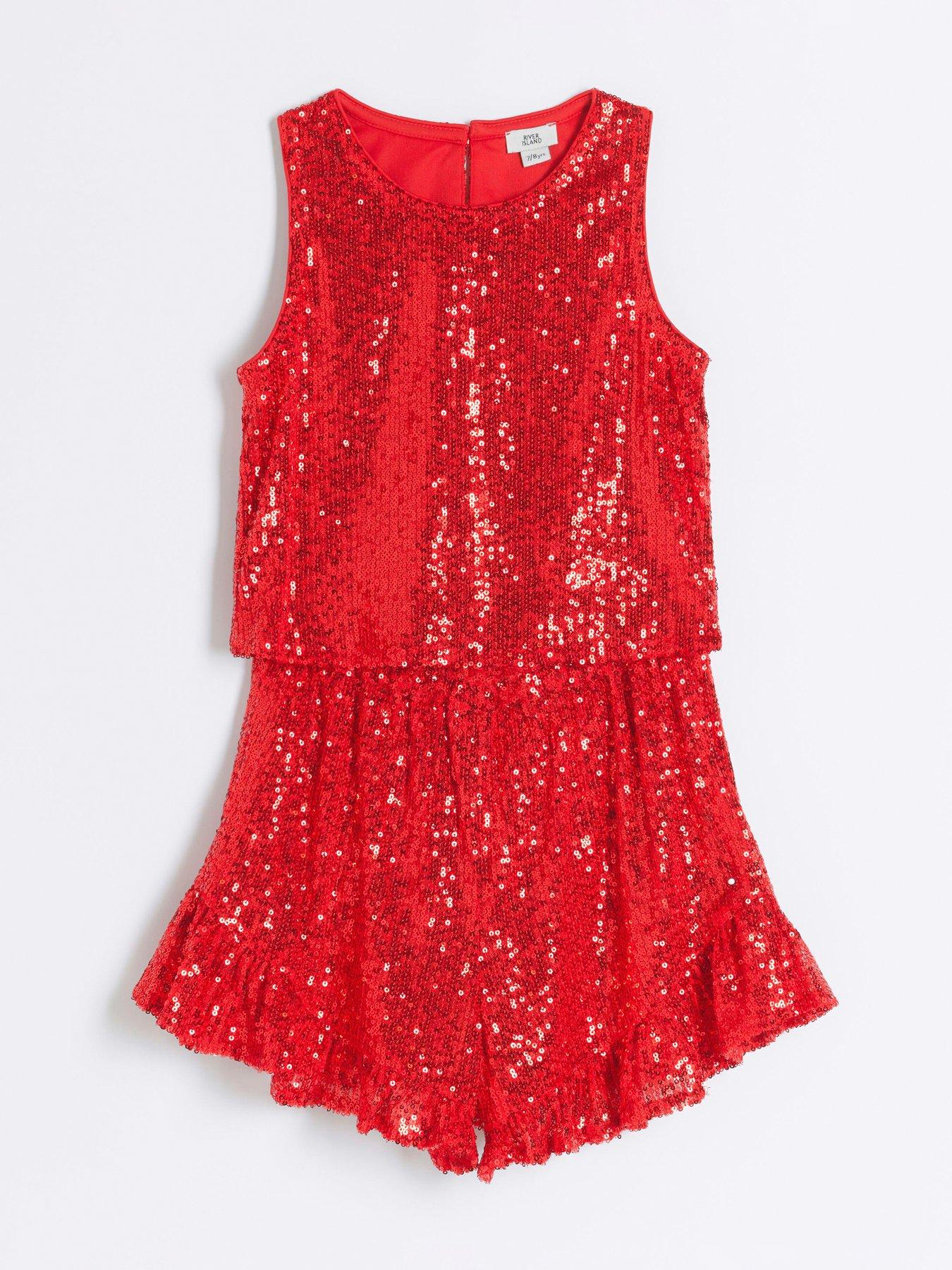 river-island-older-girl-sequin-vest-and-shorts-party-set-redstillFront