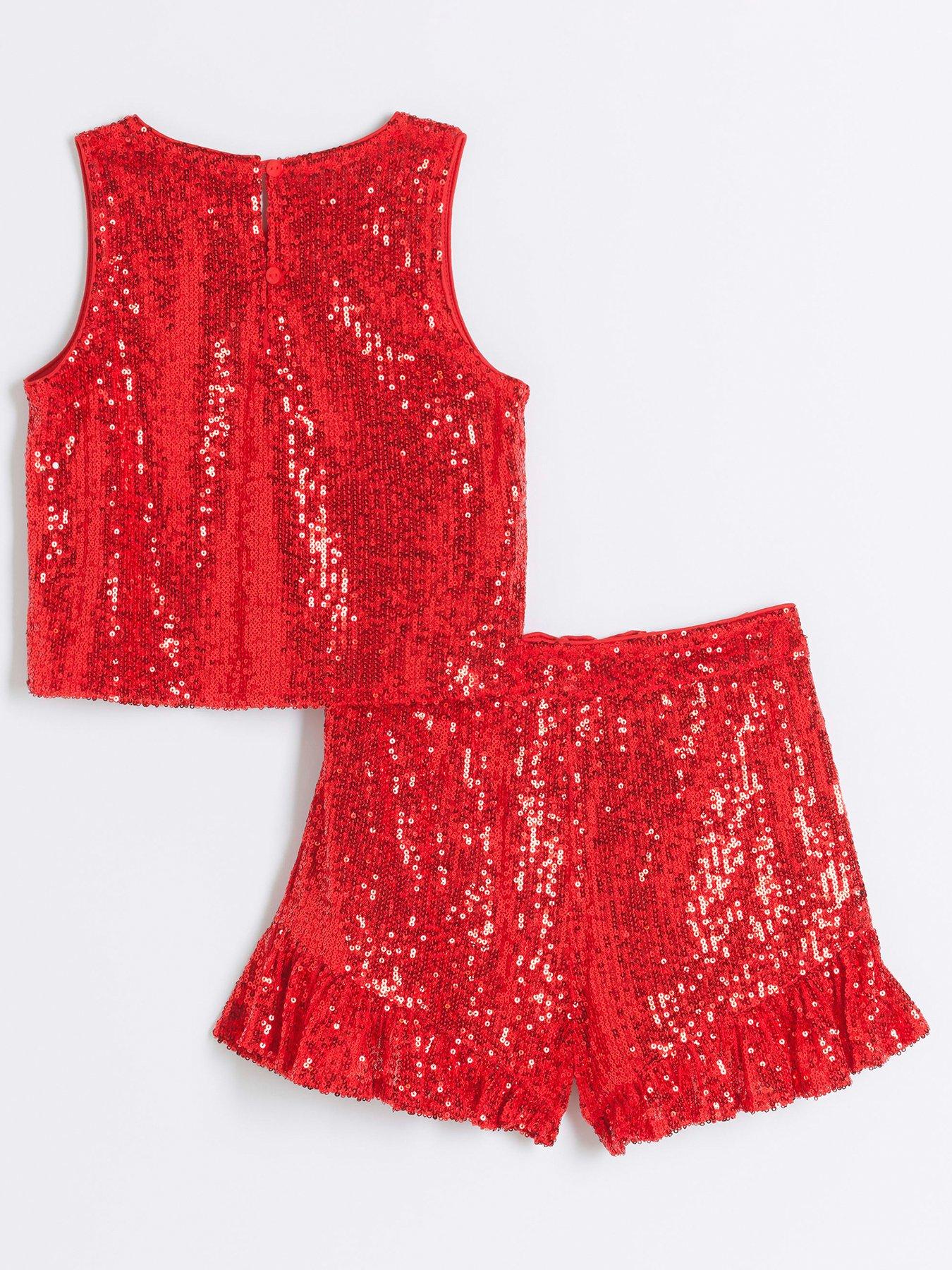 river-island-older-girl-sequin-vest-and-shorts-party-set-redback