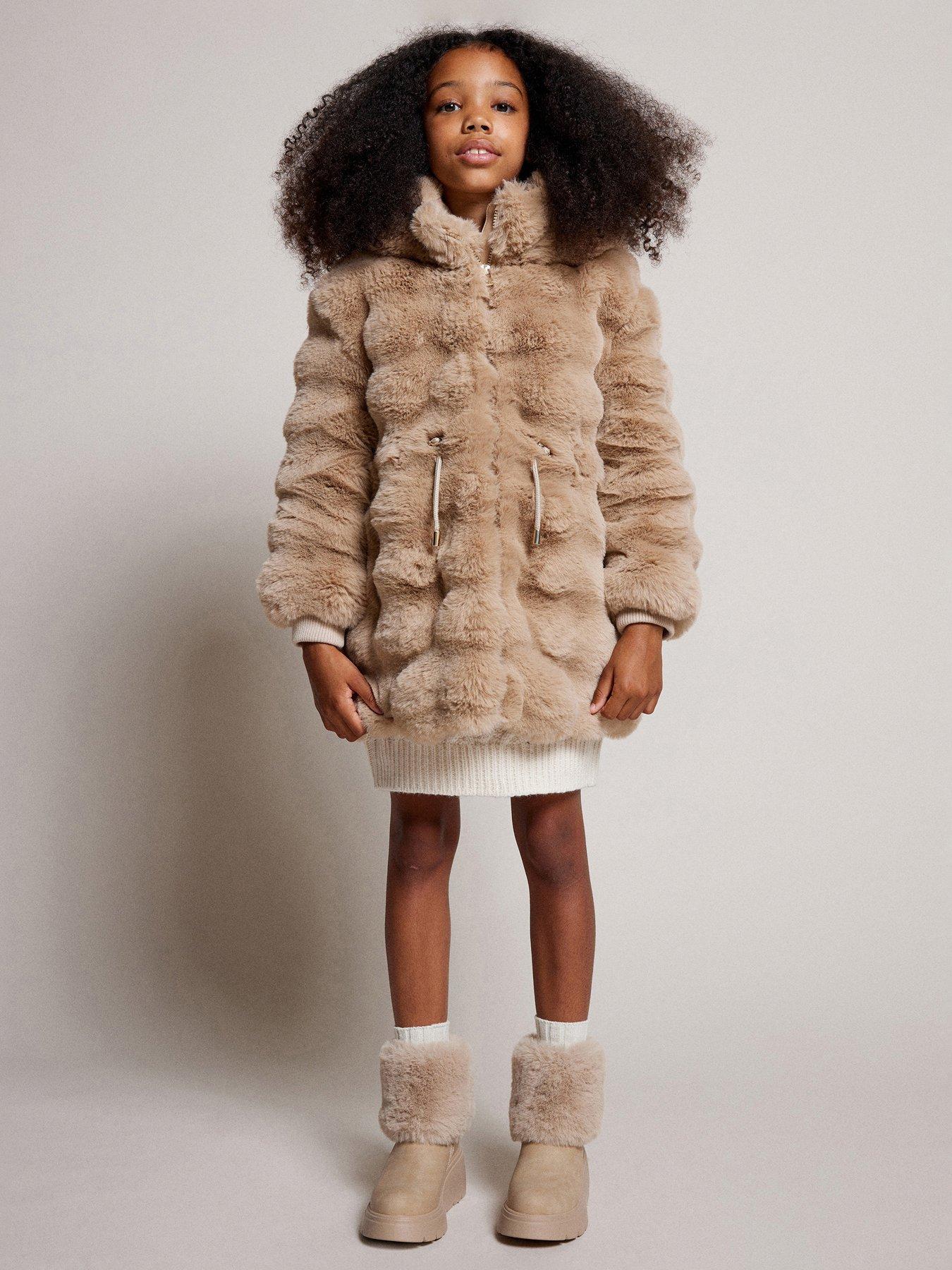 river-island-older-girl-faux-fur-hooded-coat-beige