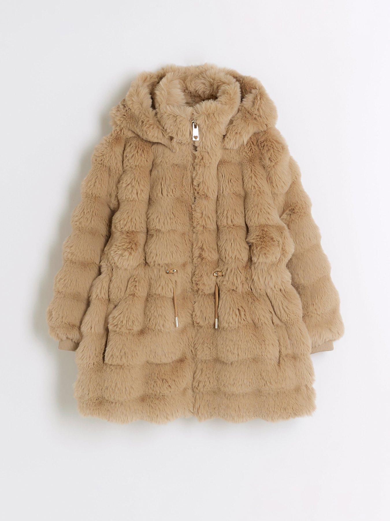 river-island-older-girl-faux-fur-hooded-coat-beigedetail