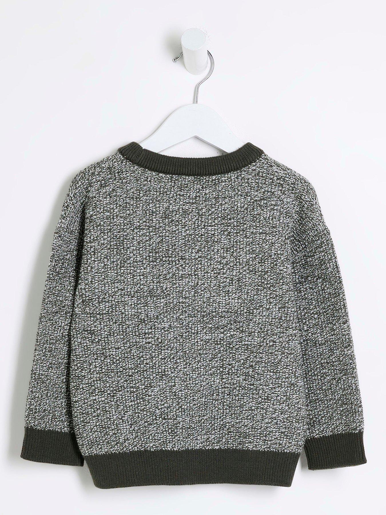 river-island-mini-mini-boy-speckled-jumper-khakiback