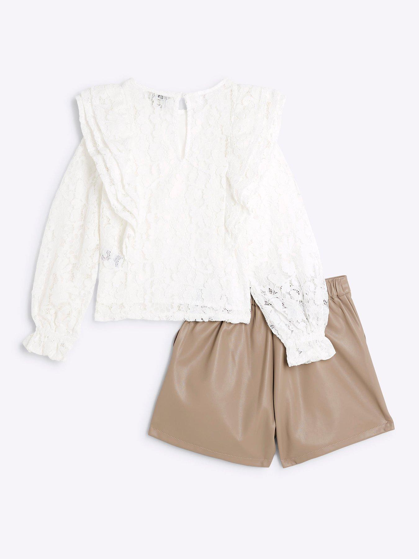 river-island-girls-lace-blouse-and-short-set-cream